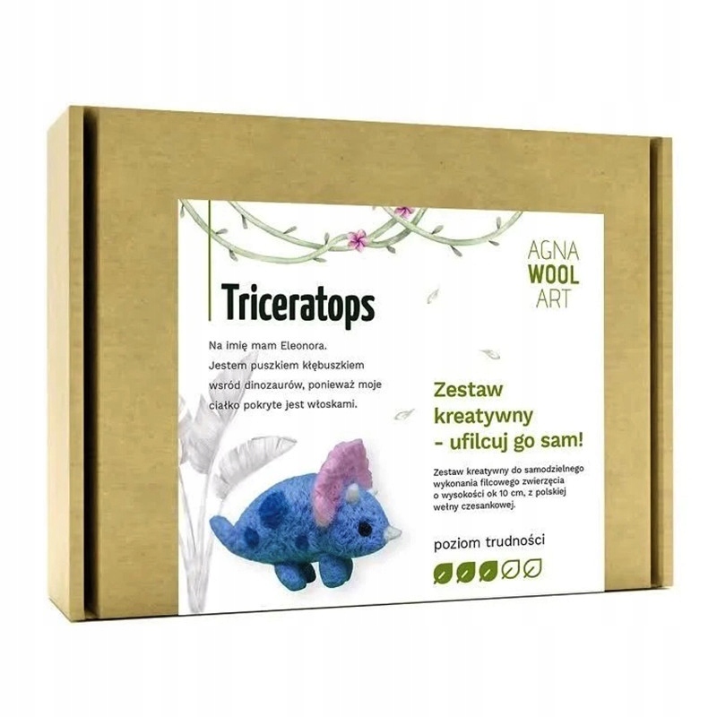 Kreativní sada na plstění AgnaWoolArt Triceratops