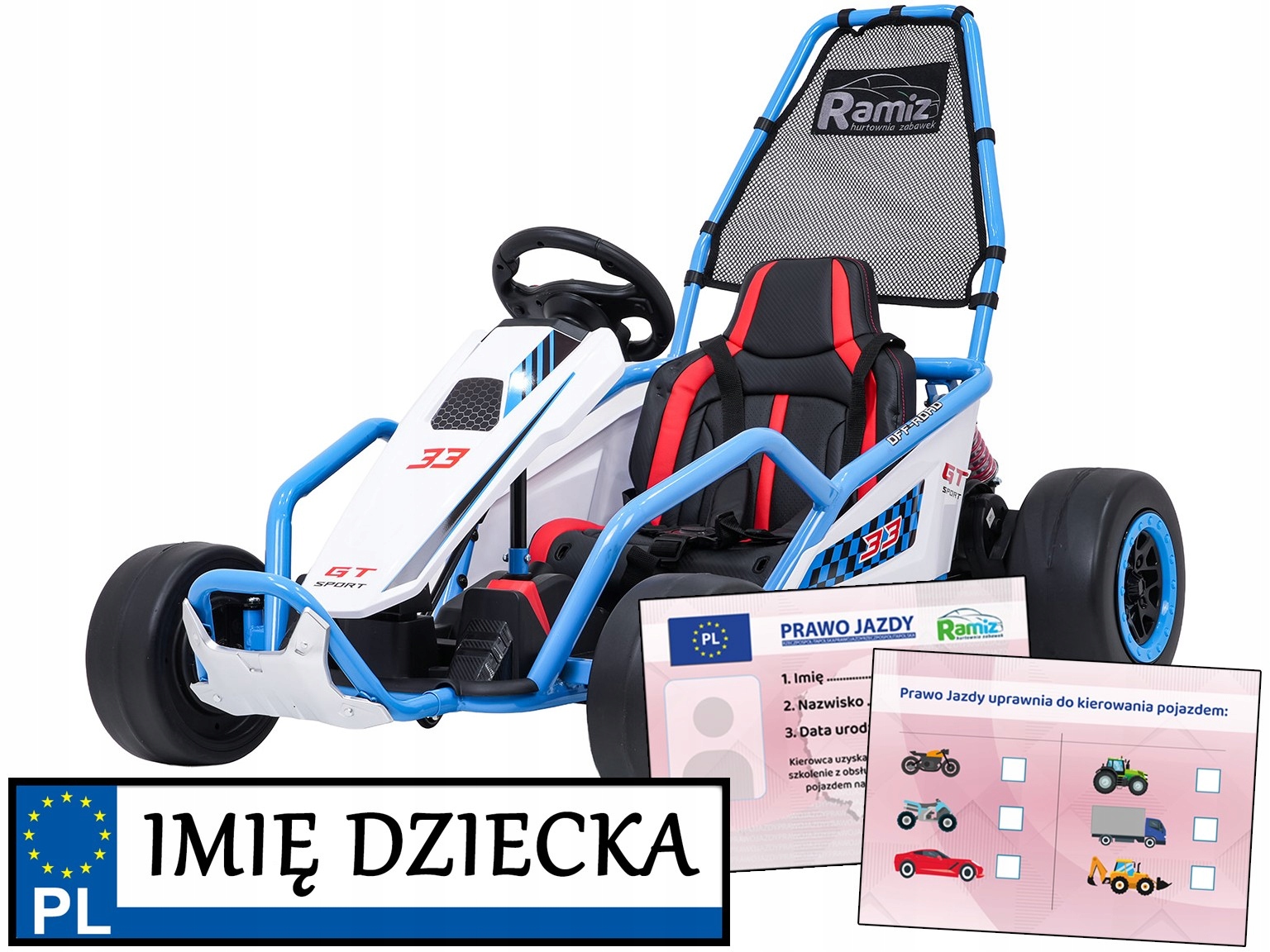 Gokart Elektryczny dla dzieci Tornado Funkcja Driftu 50kg amortyzatory