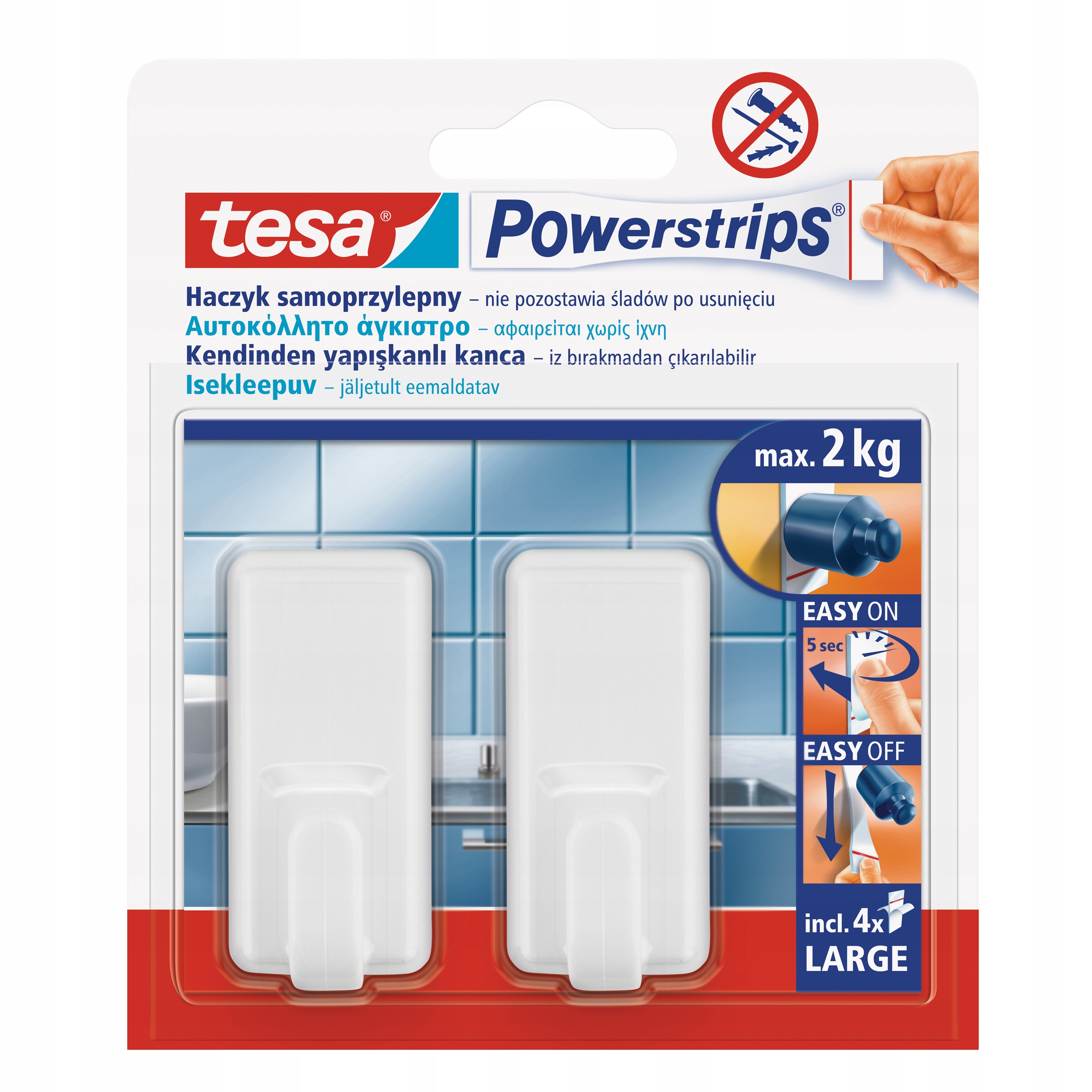 

Tesa Haczyki wieszaki białe 2szt Powerstrips 58010