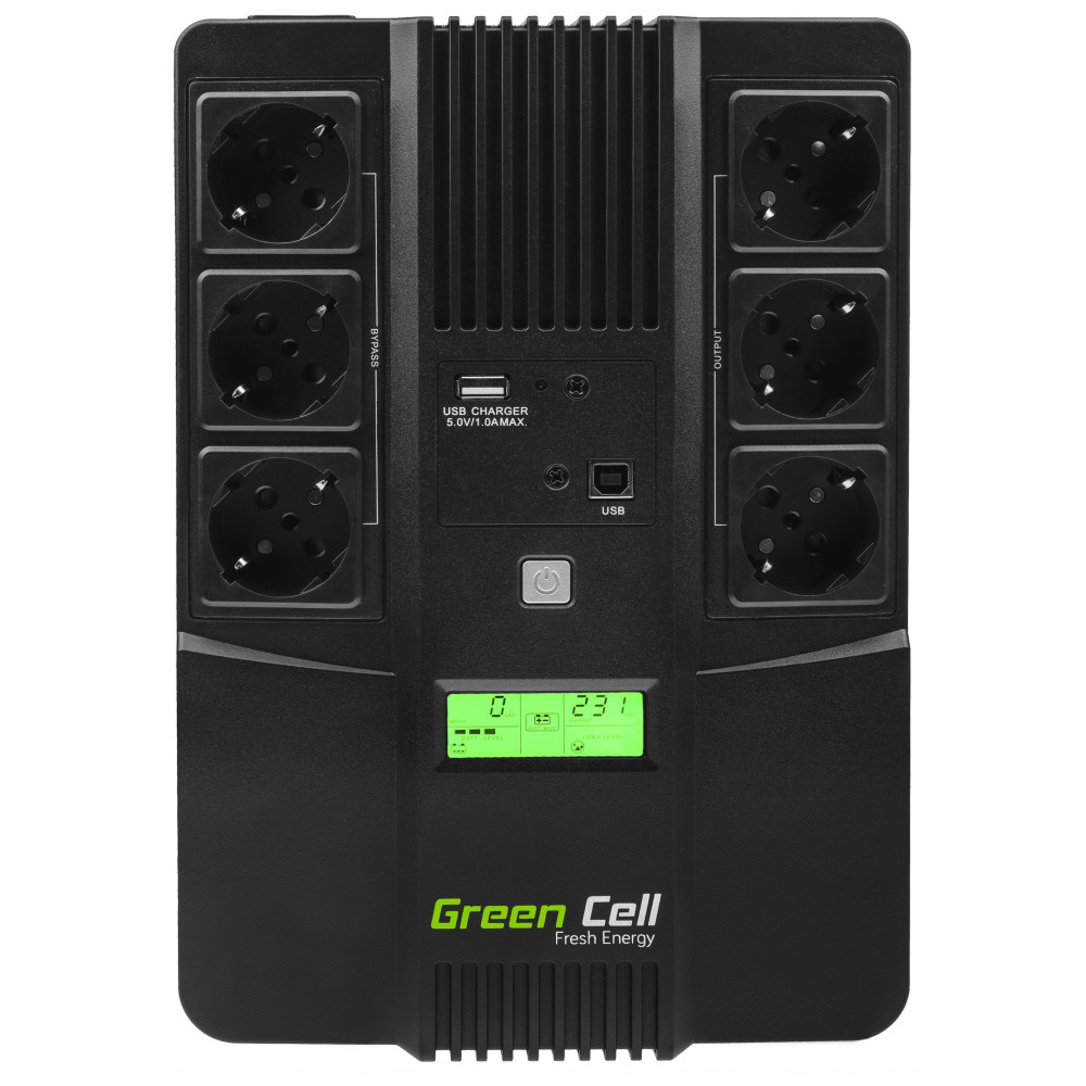 Nouzový Napájecí Zdroj Ups 480W 800VA Green Cell S LCD Displejem