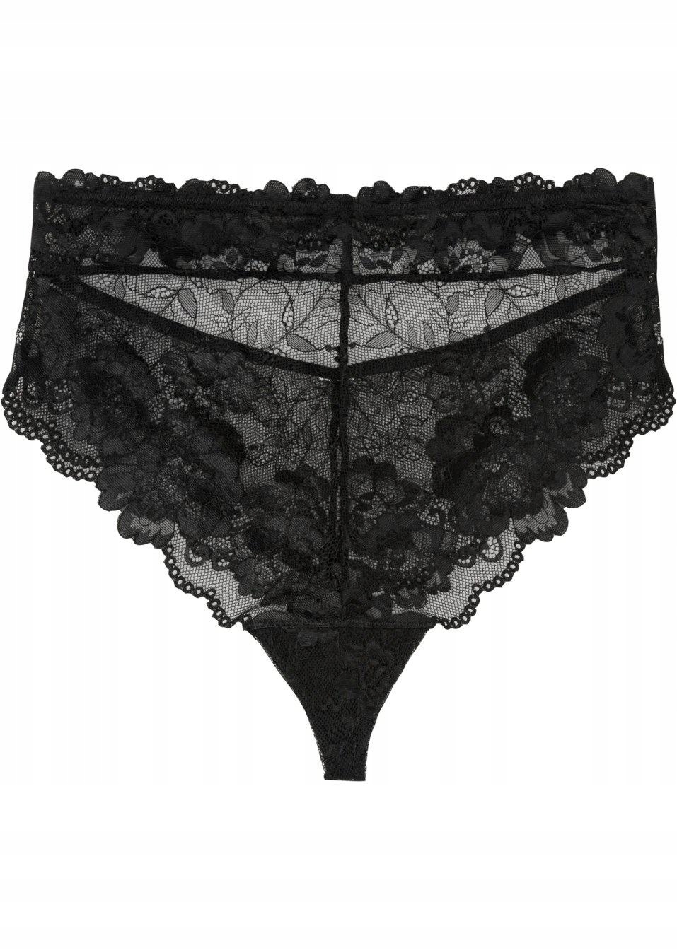 BONPRIX MAJTKI KORONKOWE Z WYCIĘCIEM NA TYLE __44 Fason Stringi