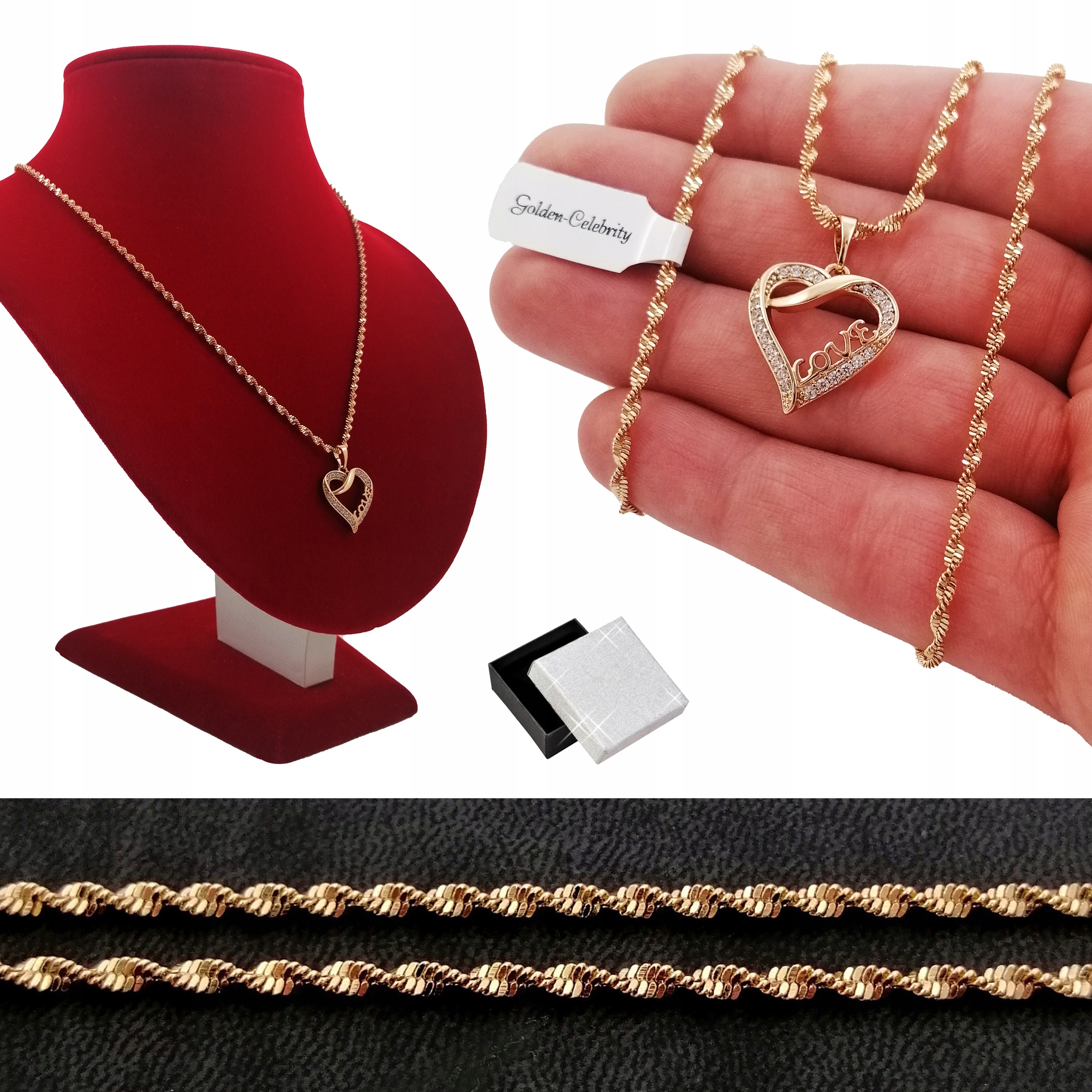 Pozlacený Náhrdelník Srdce Love Dárek Pro Babičku