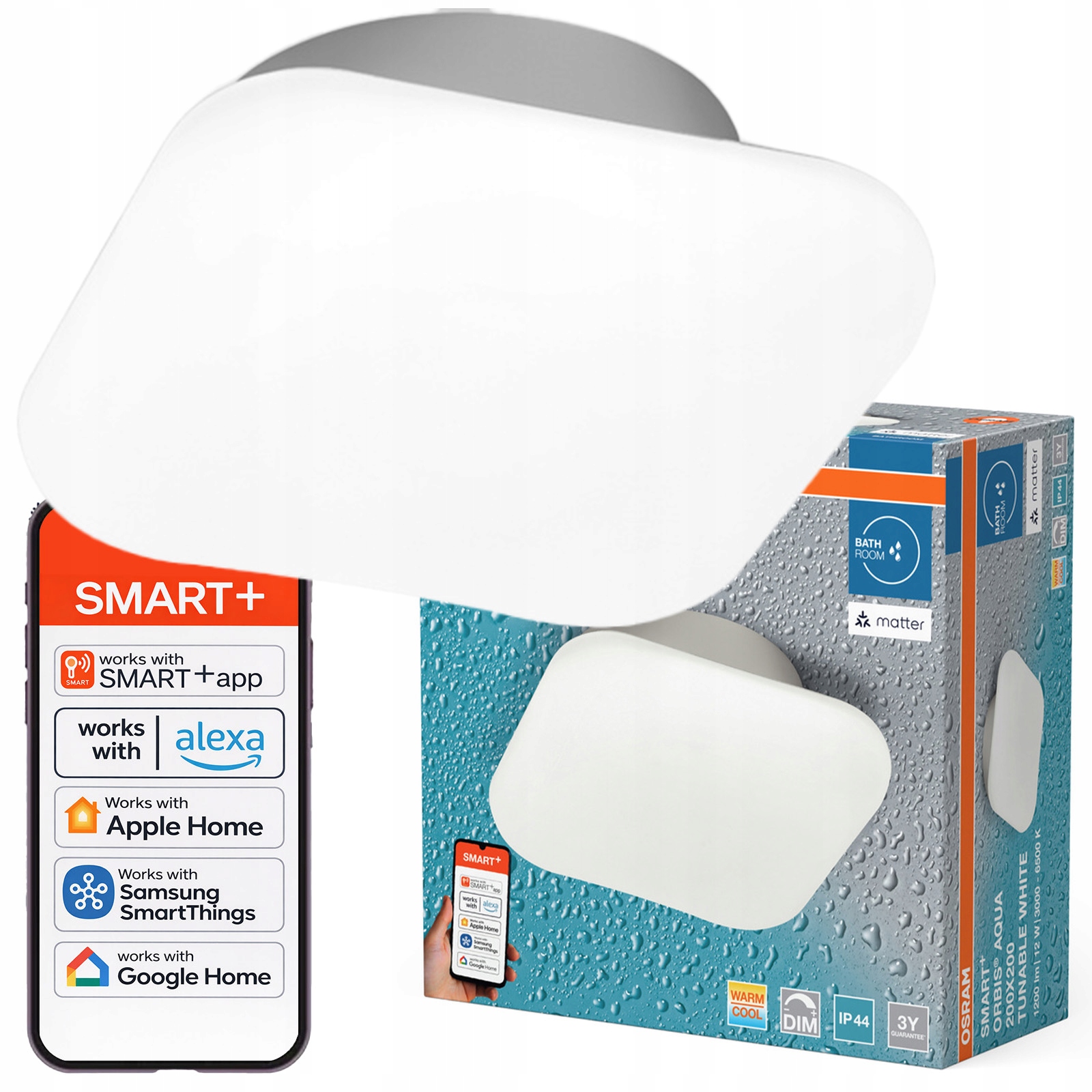 Stropné Svietidlo 12W 900lm Cct IP44 Smart+ WiFi Matter Orbis Osram