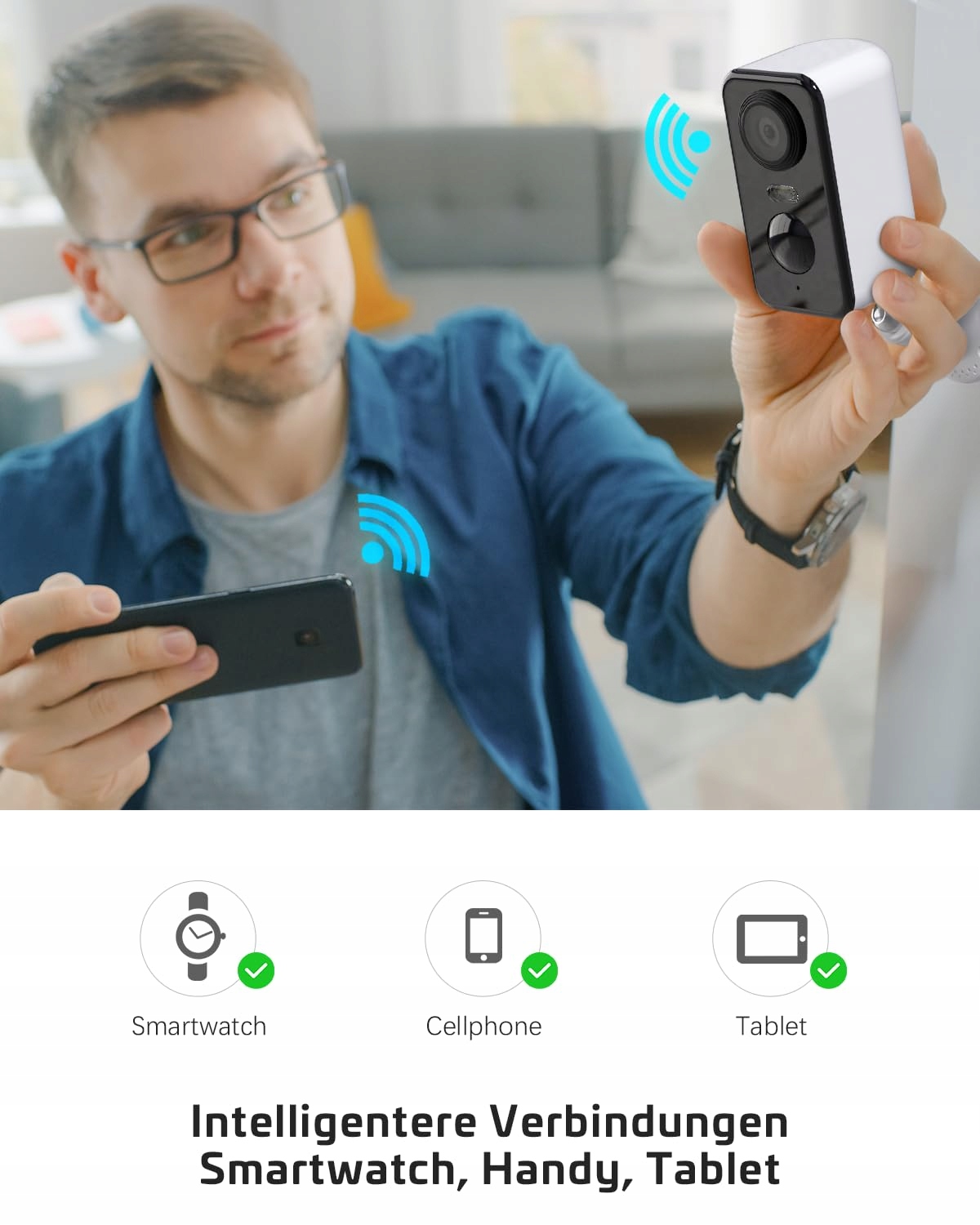 COCOCAM Kamera Zewnętrzna 2K Bezprzewodowa WiFi PIR Detekcja Ruchu AI — miniatura 8