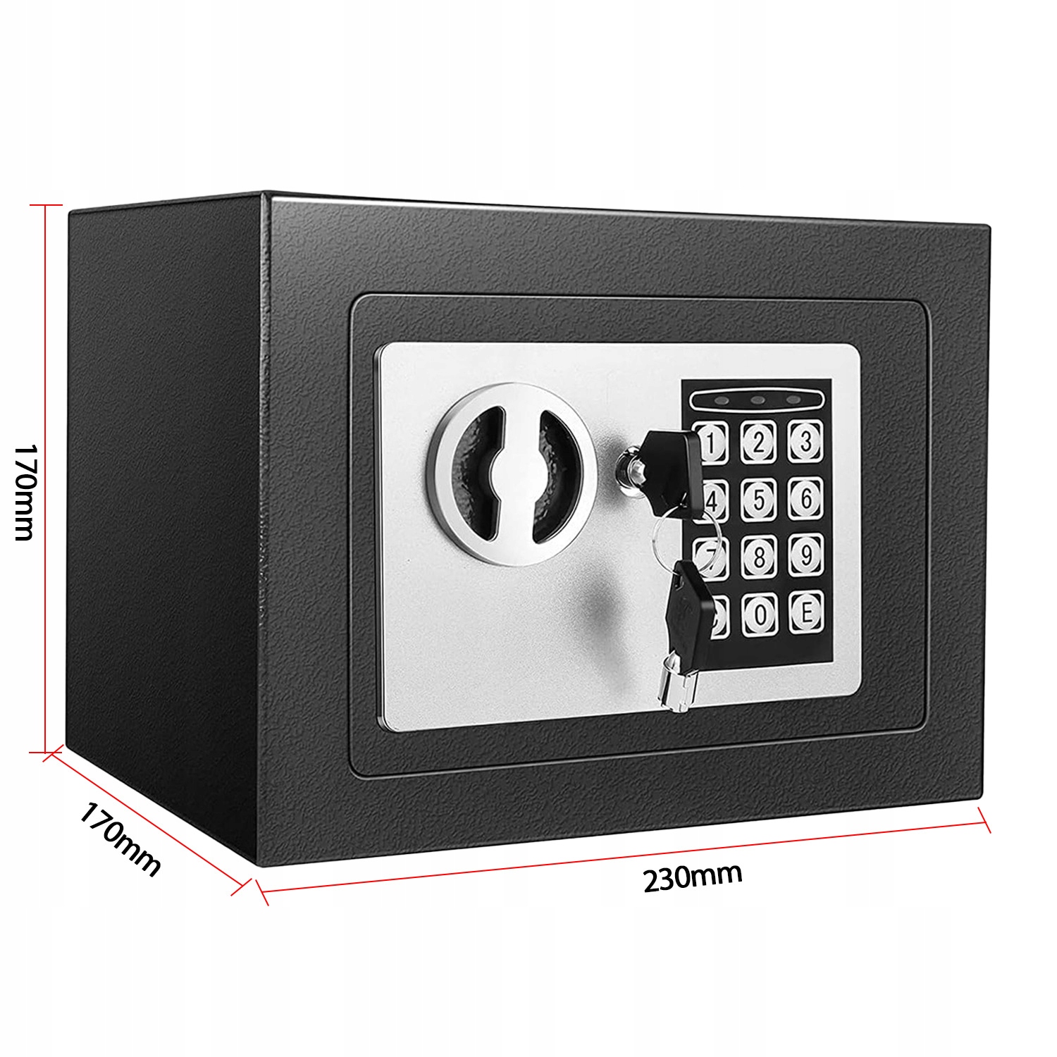 Domowy Sejf Kasetka na Zamek Elektroniczny Szyfr Klucz Kod Kasa Pancerna