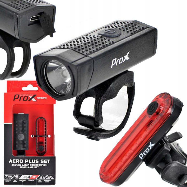 PROX AERO PLUS SET zestaw lamp PRZÓD+TYŁ 400LM USB