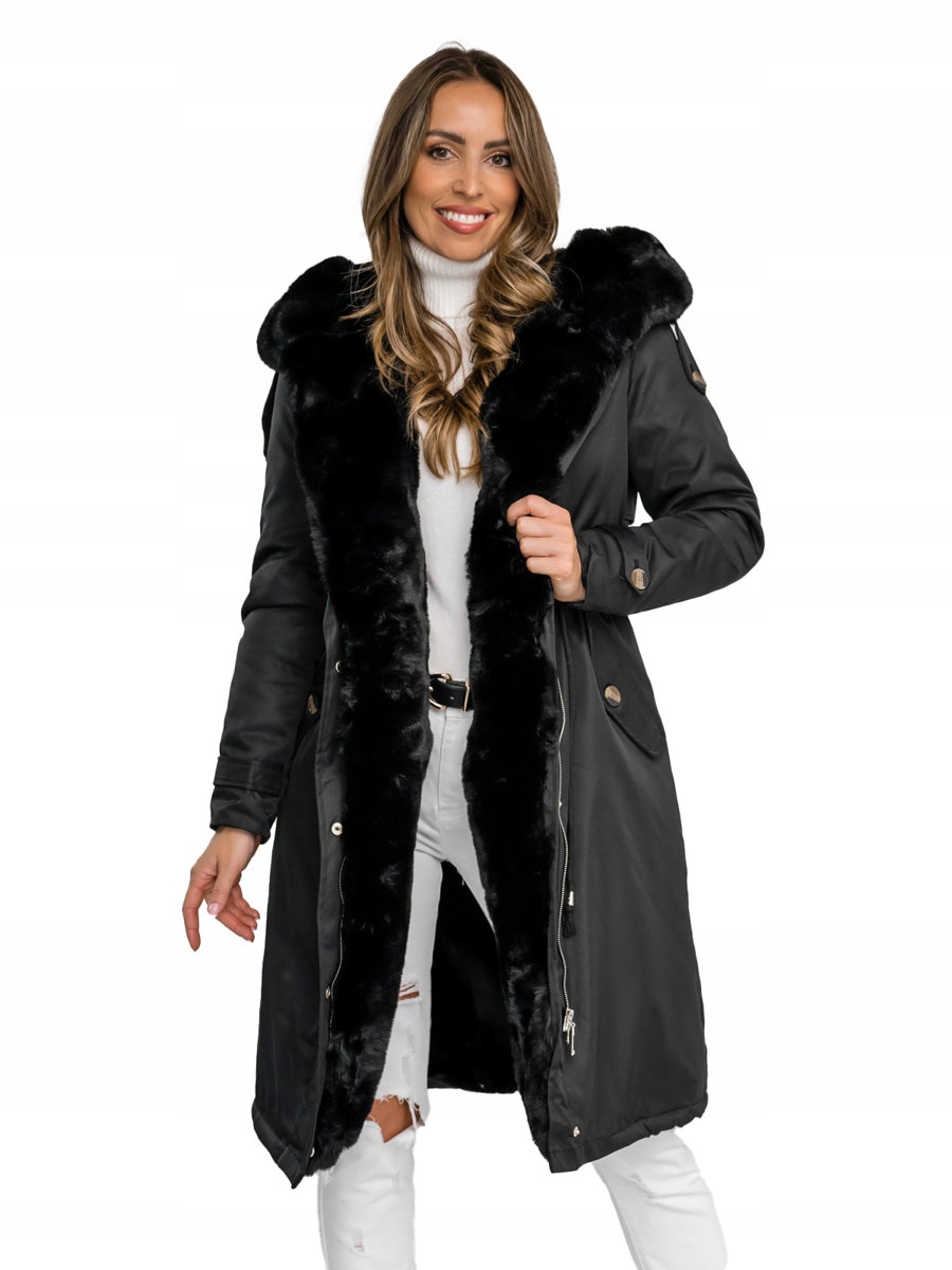 Zimní Bunda Parka Dlouhá Černá B557 DENLEY_2XL