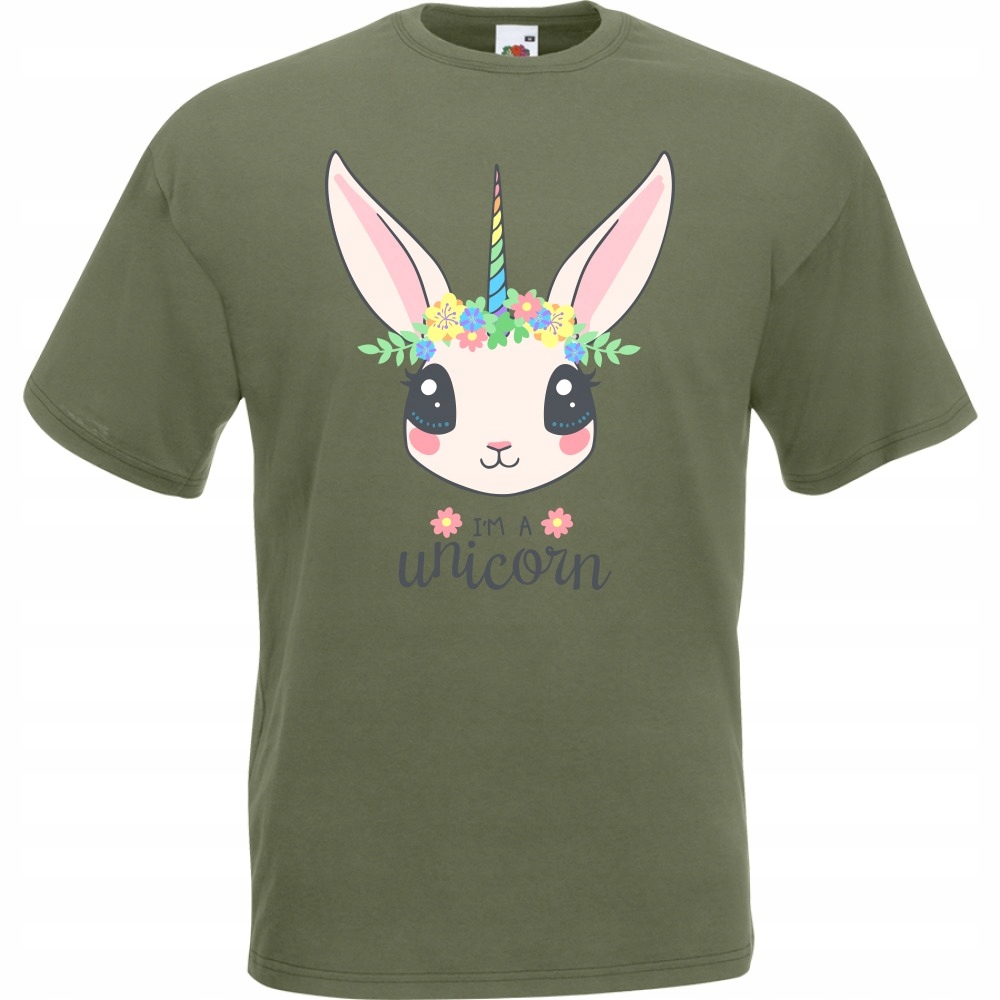 

Koszulka unicorn jestem jednorożcem XL oliwkowa