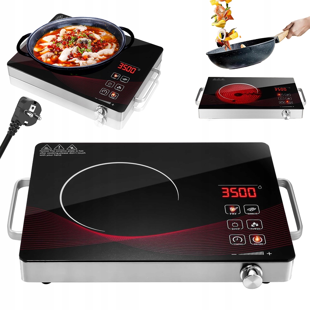 Płyta Indukcyjna Przenośne Ochrona Przegrzania Timer 4 Tryby Gotowania