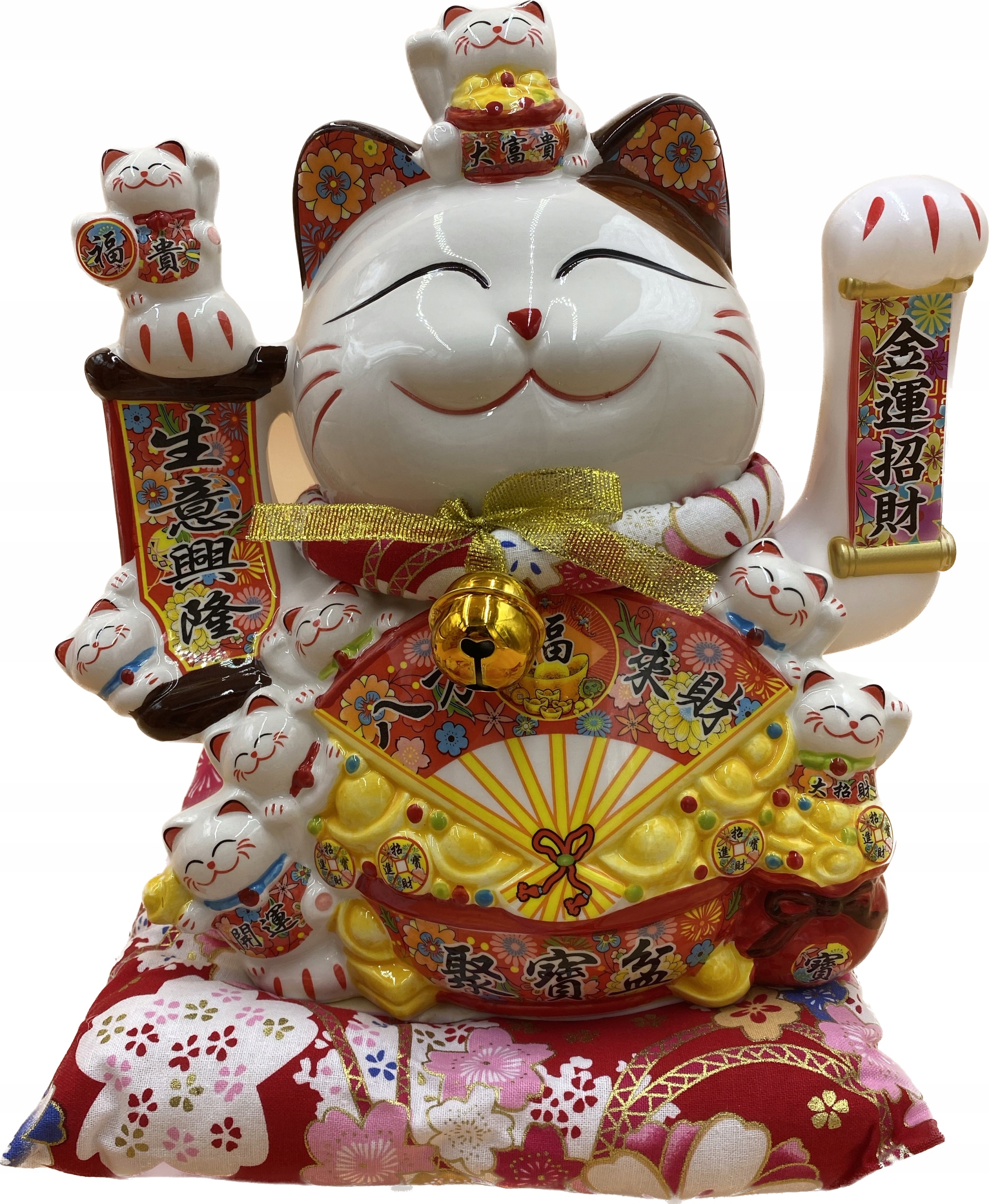 

Japoński Kot Maneki-Neko Szczęścia Porcelana 29 cm