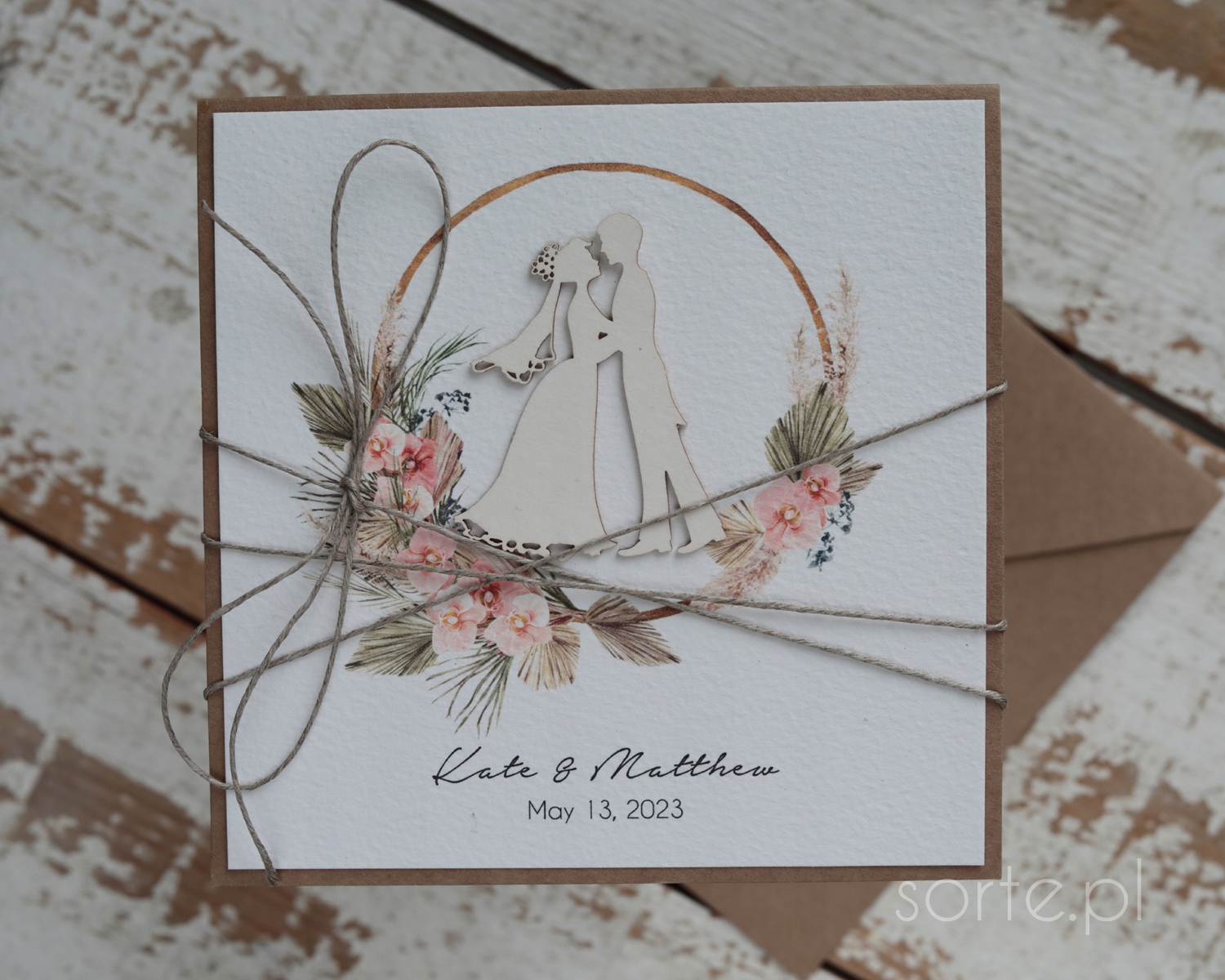 Svatební přáníčko boho s ruční personalizací