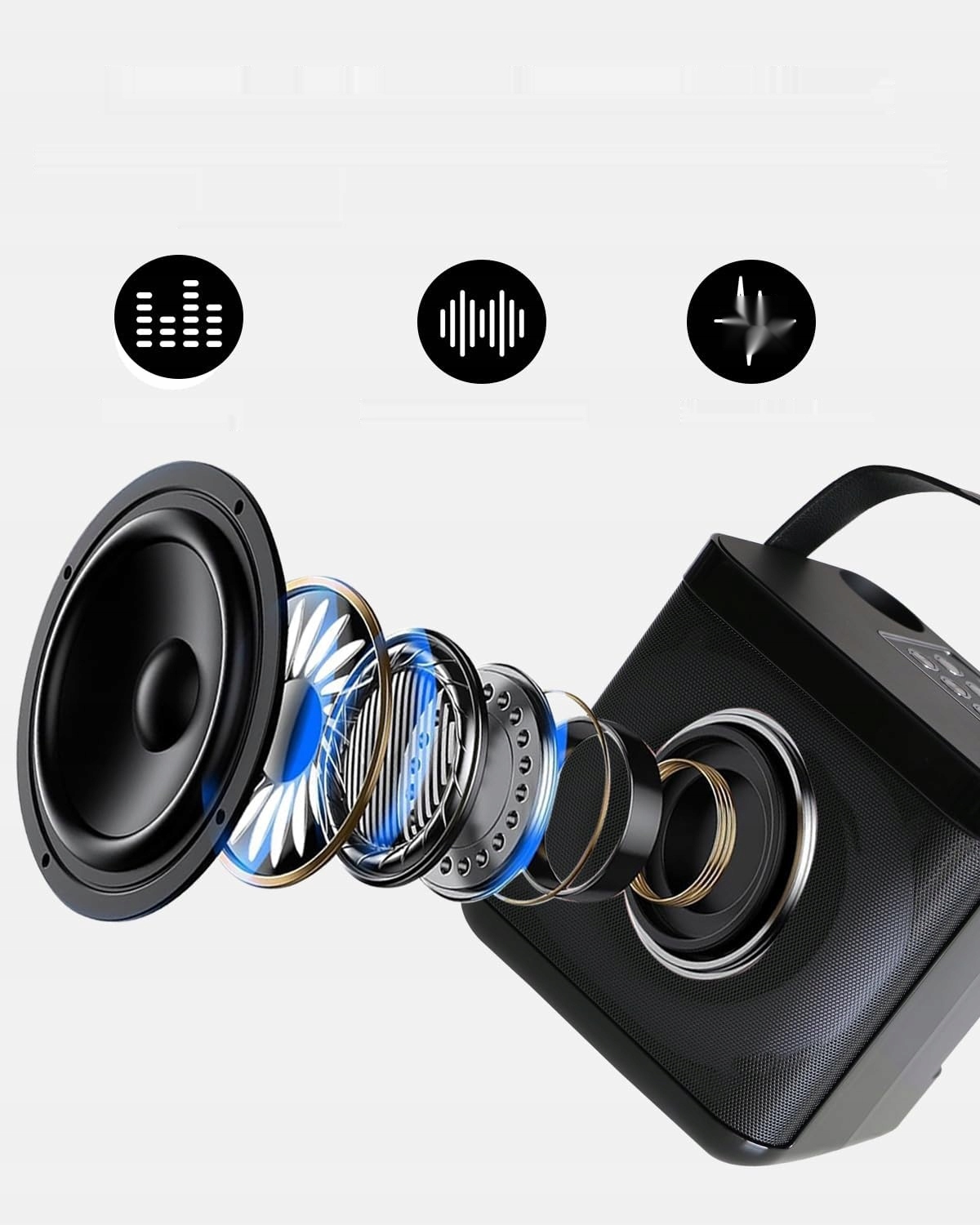 KARAOKE MASZYNA Z 2 MIKROFONAMI BLUETOOTH LED DLA DZIECI I DOROSŁYCH — miniatura 10
