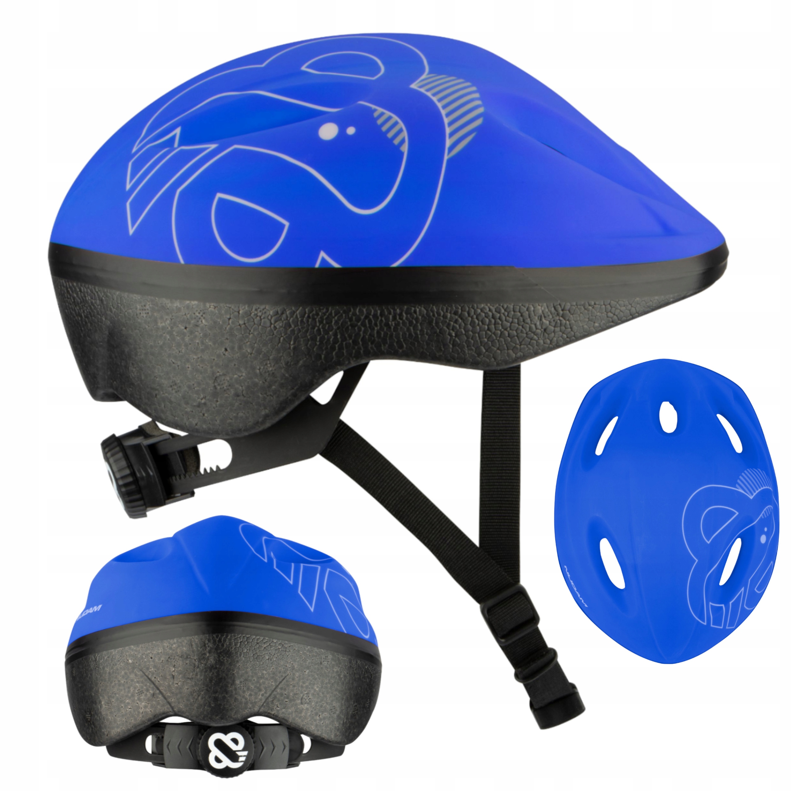 Kask rowerowy dziecięcy regulowany na rower rolki Nijdam 52-56cm