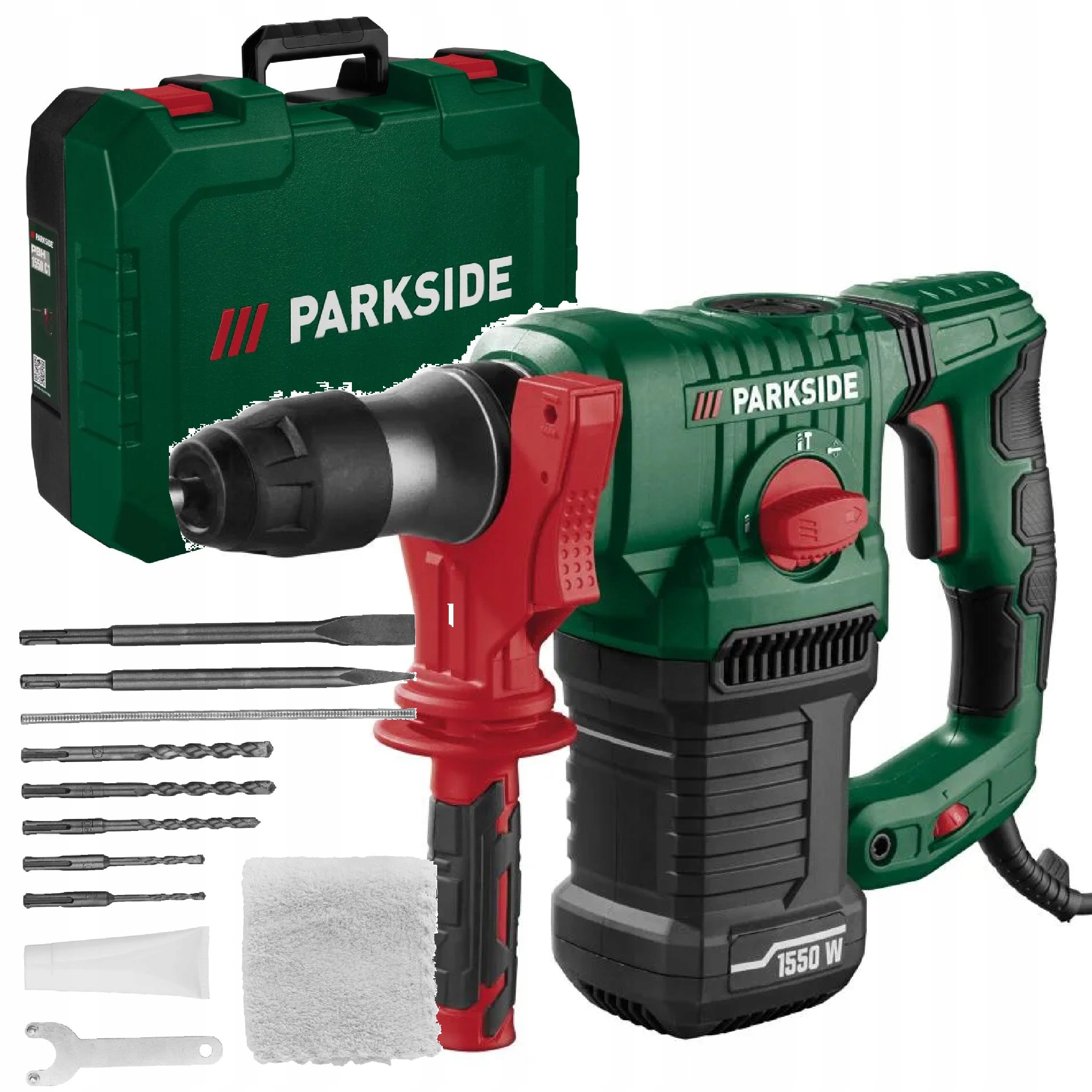 Młot Parkside młotowiertarka Pbh 1550W Sds Plus Udar Walizka Wiertła Nowa