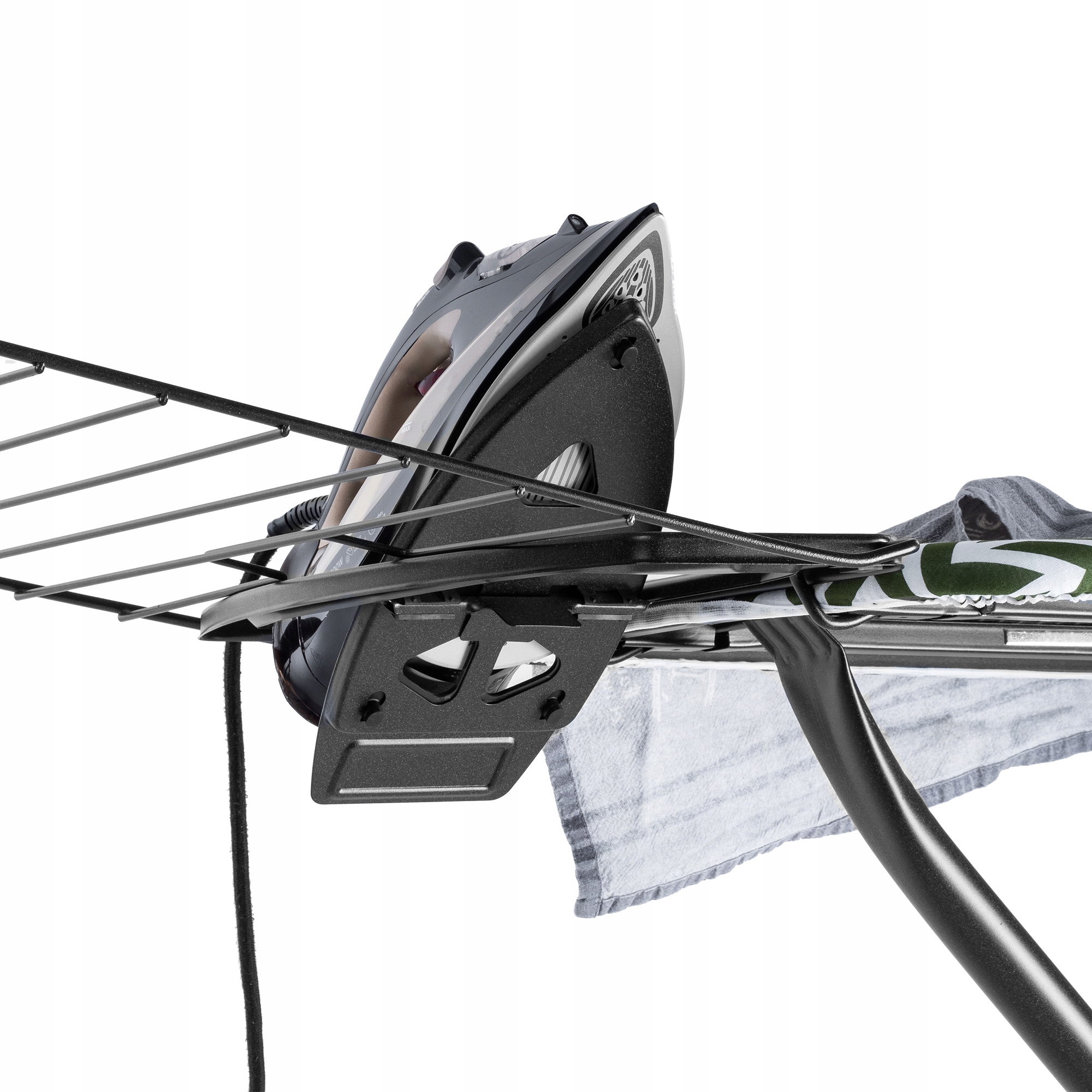 DESKA DO PRASOWANIA 120x42cm Z UCHWYTEM ŻELAZKO SZEROKI BLAT SKŁADANA Kolor dominujący zielony