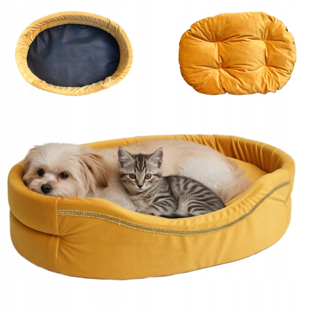 Potah psa kočky Měkké pelíšek Antistresové malé gaučové křeslo žluté 74/55