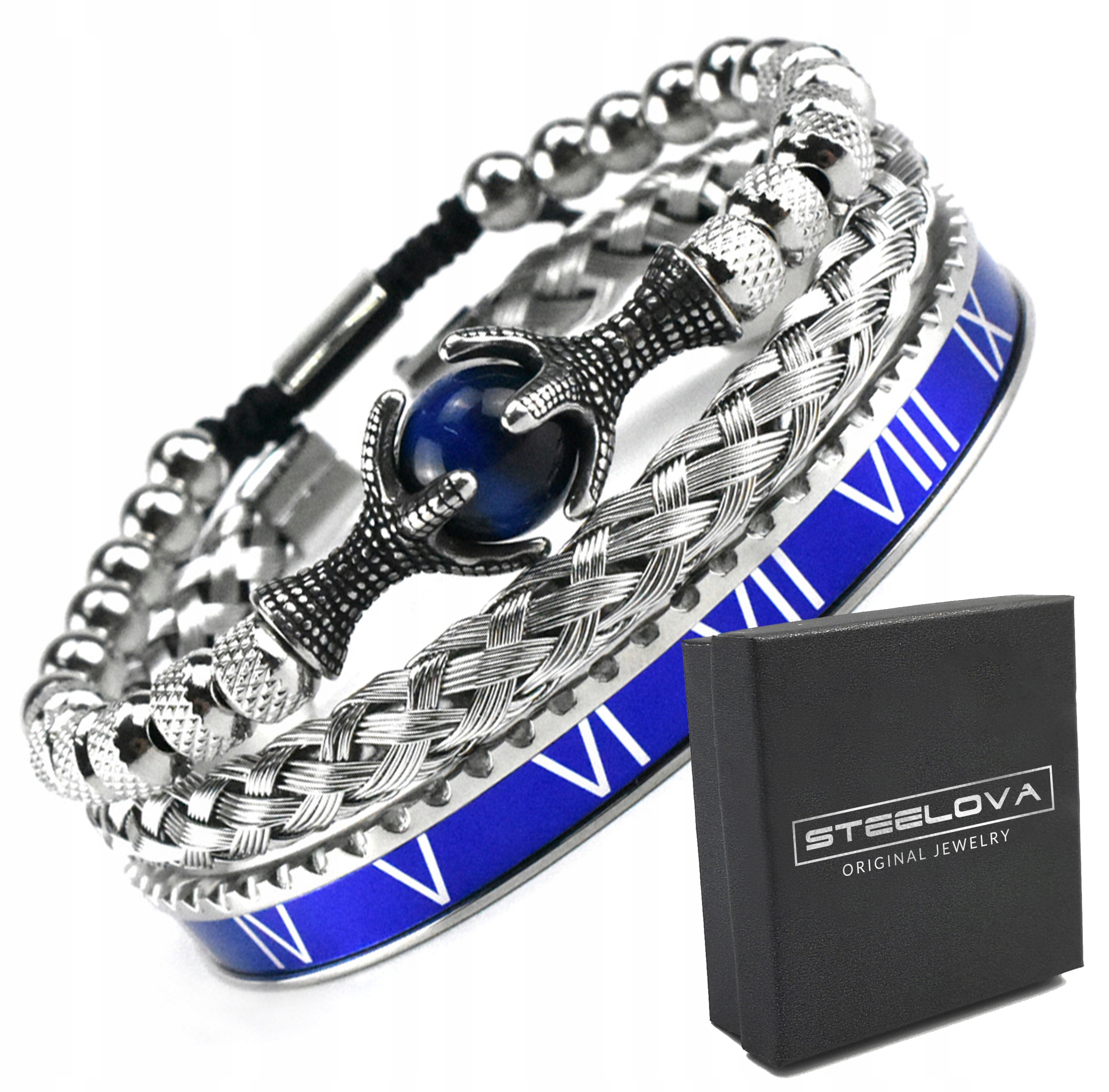 Sada náramků Dračí drápy, Koule, Modré prvky