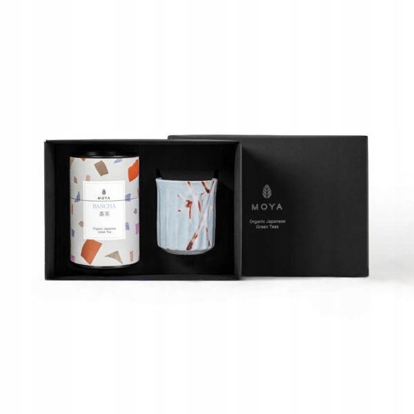 Levně Dárková sada – organický zelený čaj Moya Bancha a hrnek Take