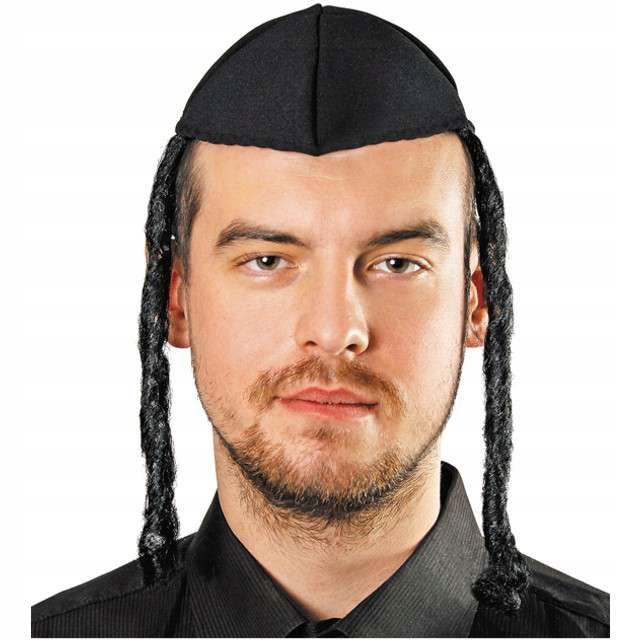 

czapka Żydowska żyda żyd Jarmułka z pejsami Czarna