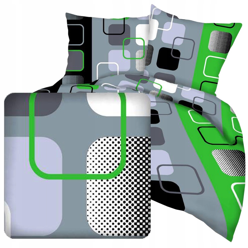 

Pościel komplet 3-części szaro-zielona 160x200 cm