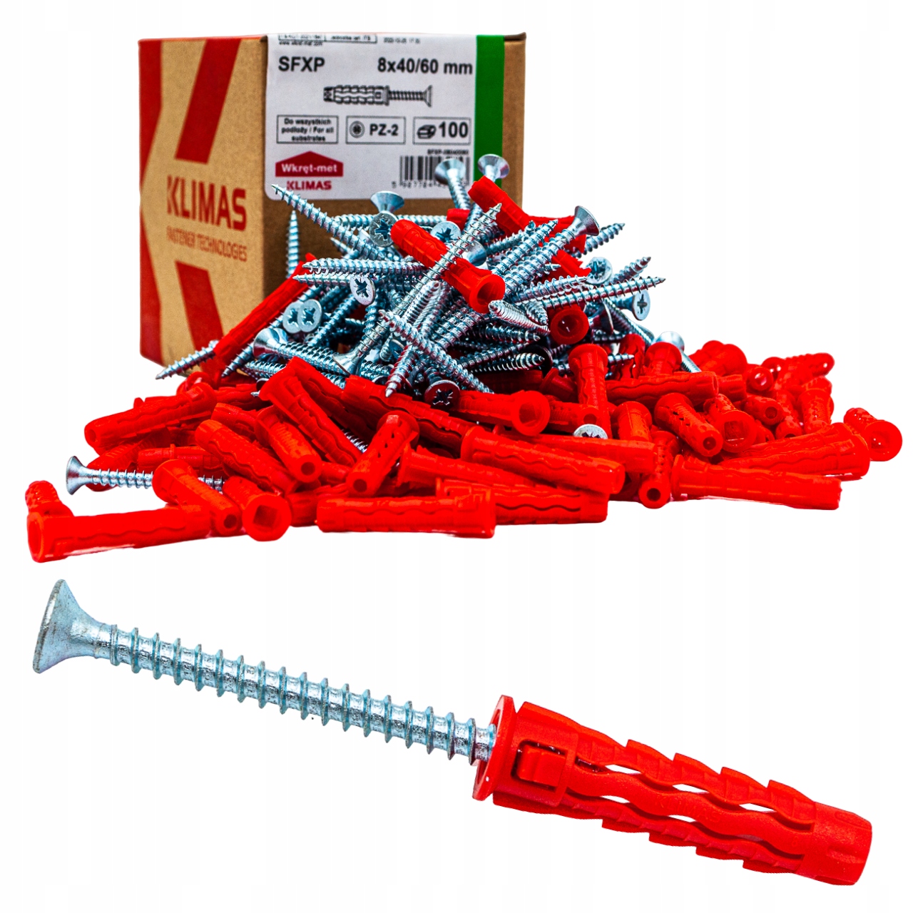 

Kołki rozporowe Sfxp 8x40mm z wkrętem 60mm 100szt.