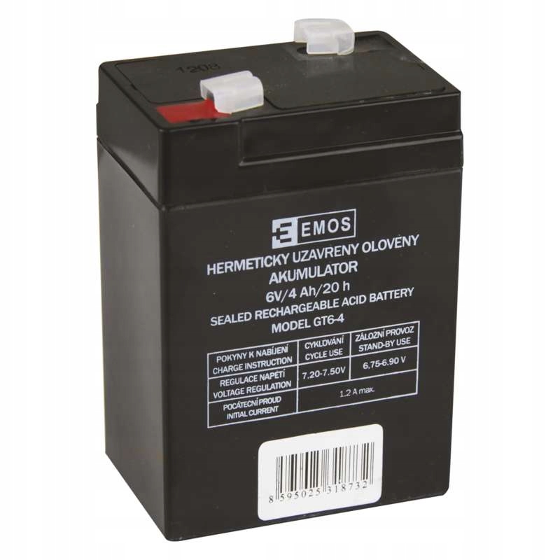 Akumulator AGM 6V 4Ah faston 4.7 Emos