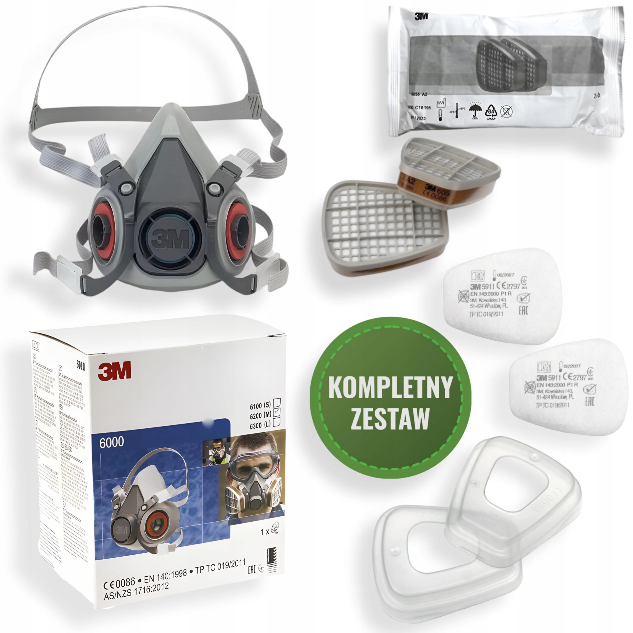 Lakovací sada Maska 3M 6300 Polomaska s absorbéry 6055 A1 Originál