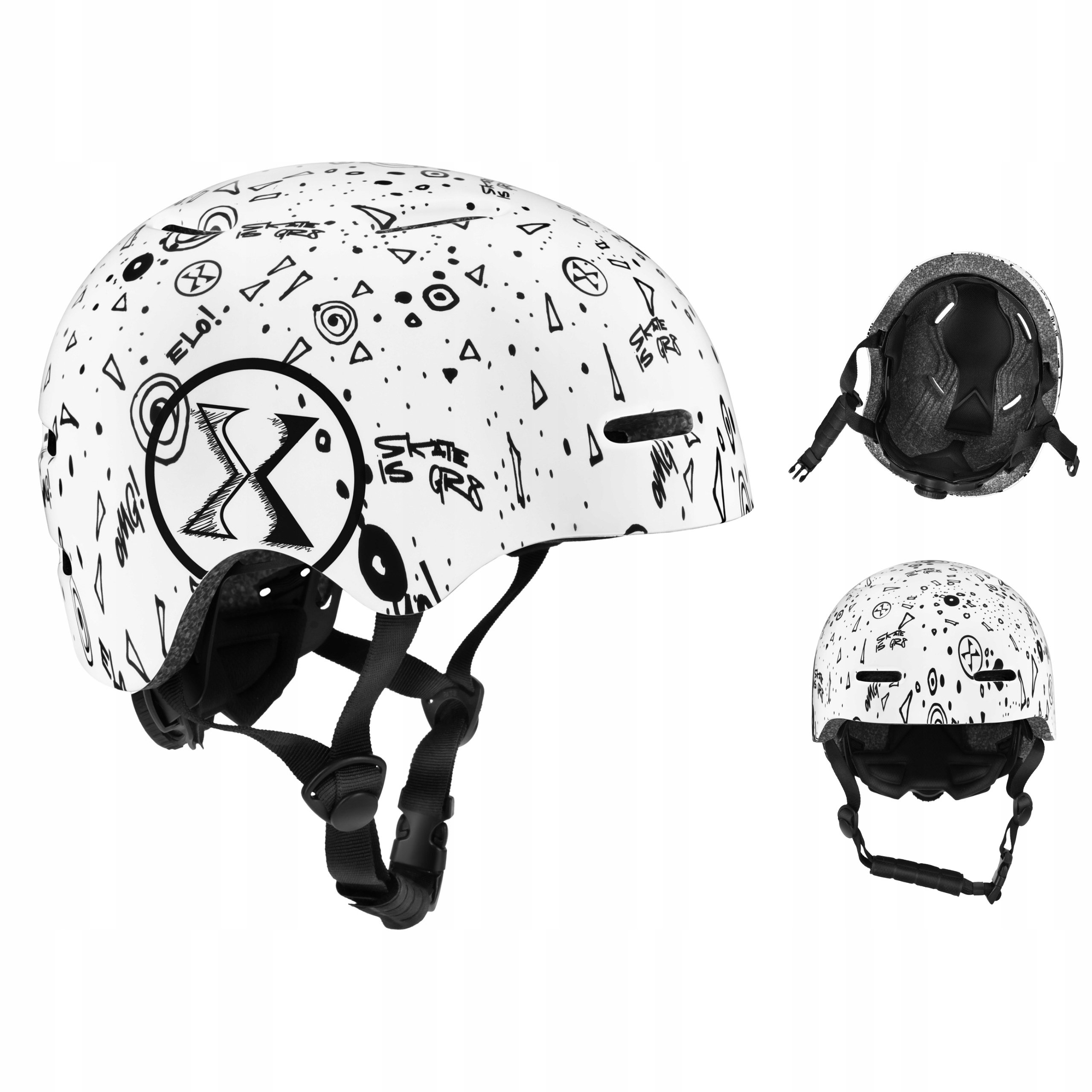 Bezpečná přilba na kolo Kolečkové brusle Nils Extreme Bílá L 58-61 cm Regulace