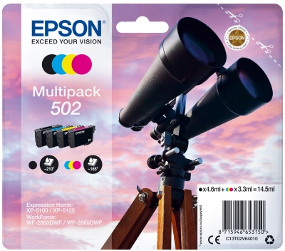 Epson multipack 4 farby, 502 Ink, štandard C13T02V64010