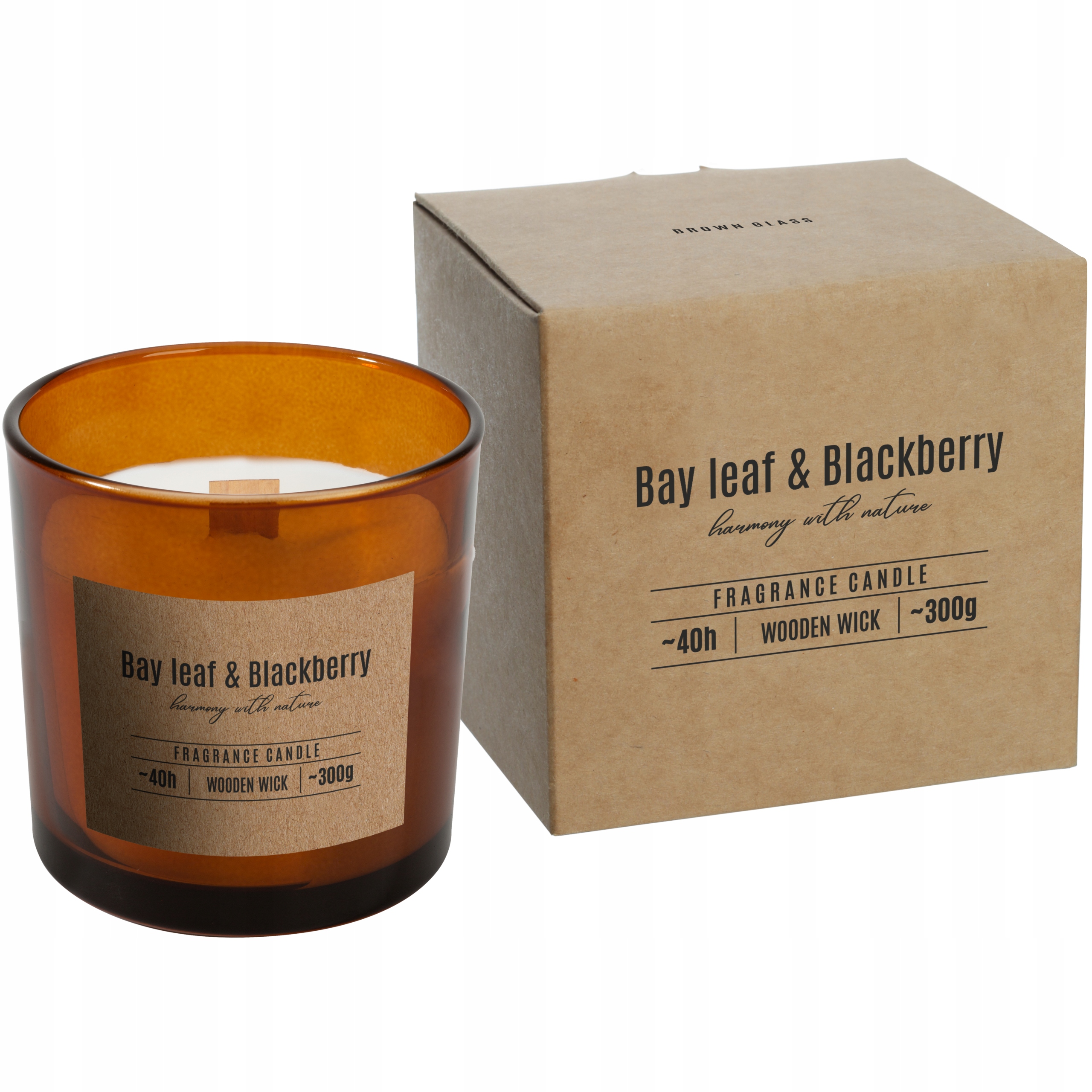 

Świeca Bispol drewniany knot Liść Laurowy Jeżyna