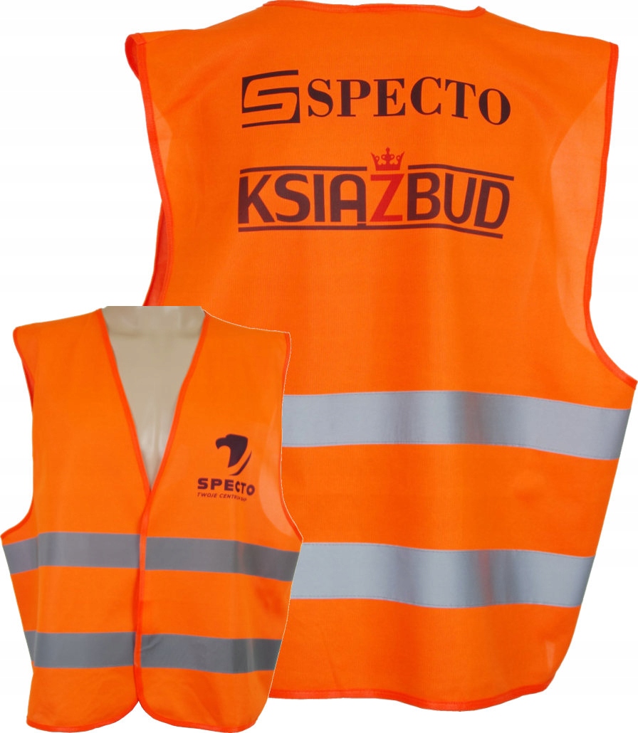 

Kamizelka Odblaskowa z Nadrukiem Logo Przód i Tył