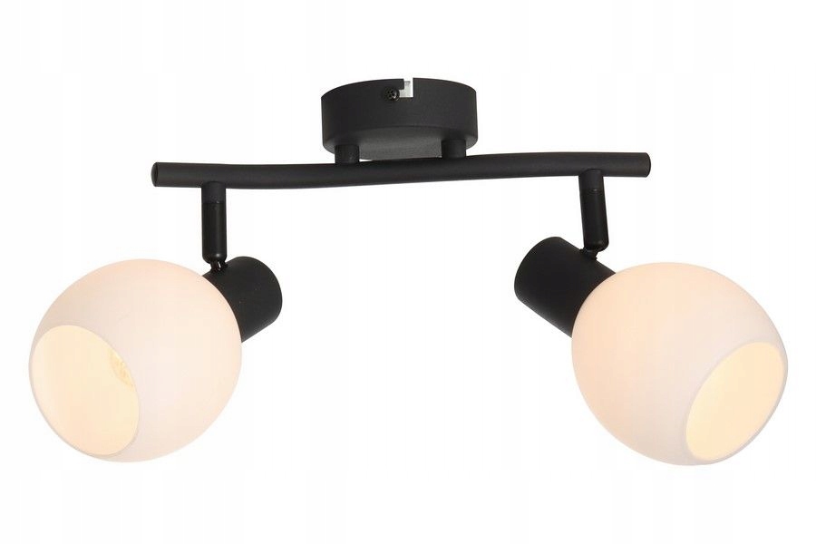 Dvojitá nástěnná lampa nad zrcadlo, černá, bílá stínidla s regulací Cortez, chodba