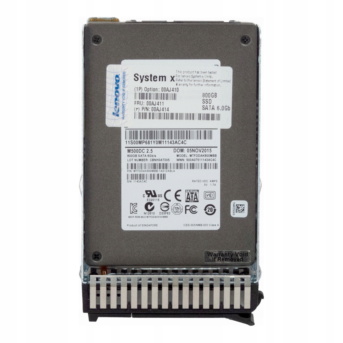 Lenovo 00AJ411 00AJ414 800GB MLC Sata III 2.5'' MTFDDAK800MBB