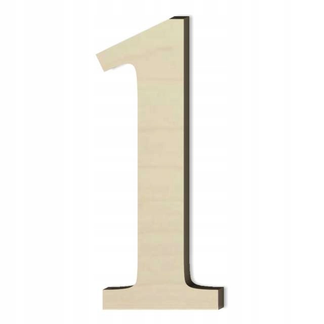 

drewniana Cyfra liczba 1 Jeden napis rozm.M 10cm