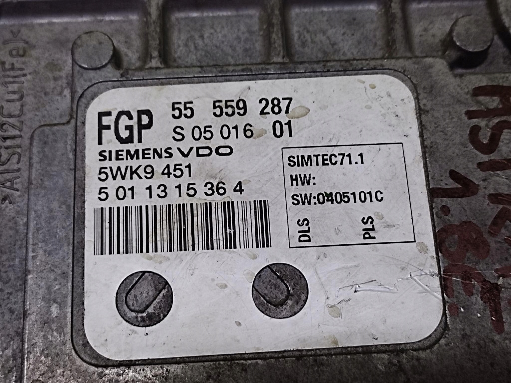 OPEL ASTRA H 1.8 control unit of the engine 55559287