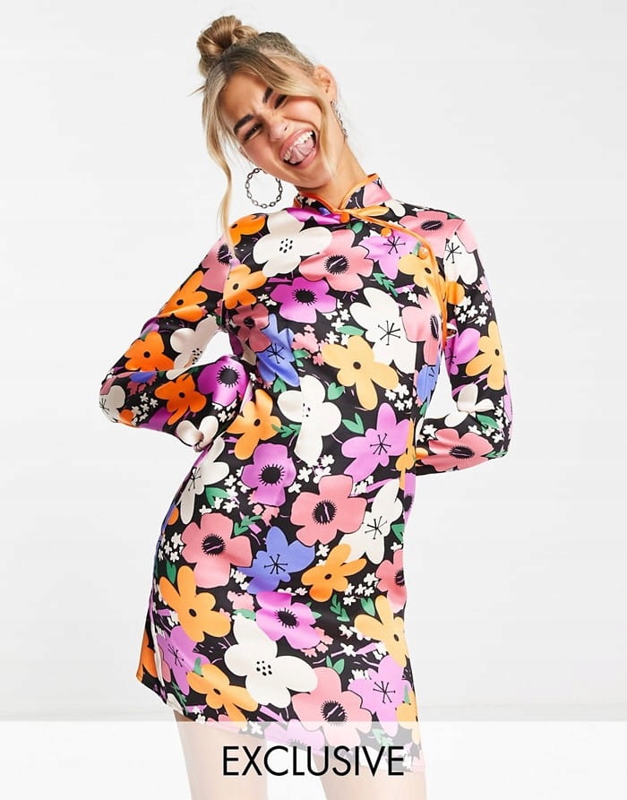 COLSON KOLOROWA SUKIENKA WZÓR KWIATY (42)