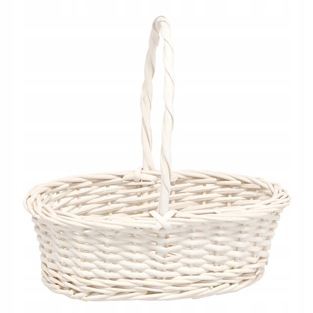 KOSZYK WIELKANOCNY WIKLINOWY BIAŁY 24cm KOSZ NA ŚWIĘCONKĘ KOSZ PREZENTOWY