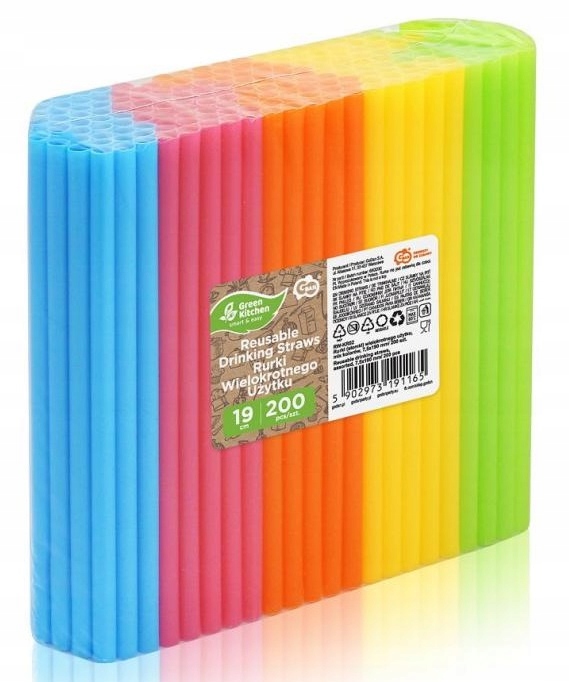 SŁOMKI Rurki Plastikowe WIELOKROTNEGO UŻYTKU Wielorazowe KOLOR x200 shake