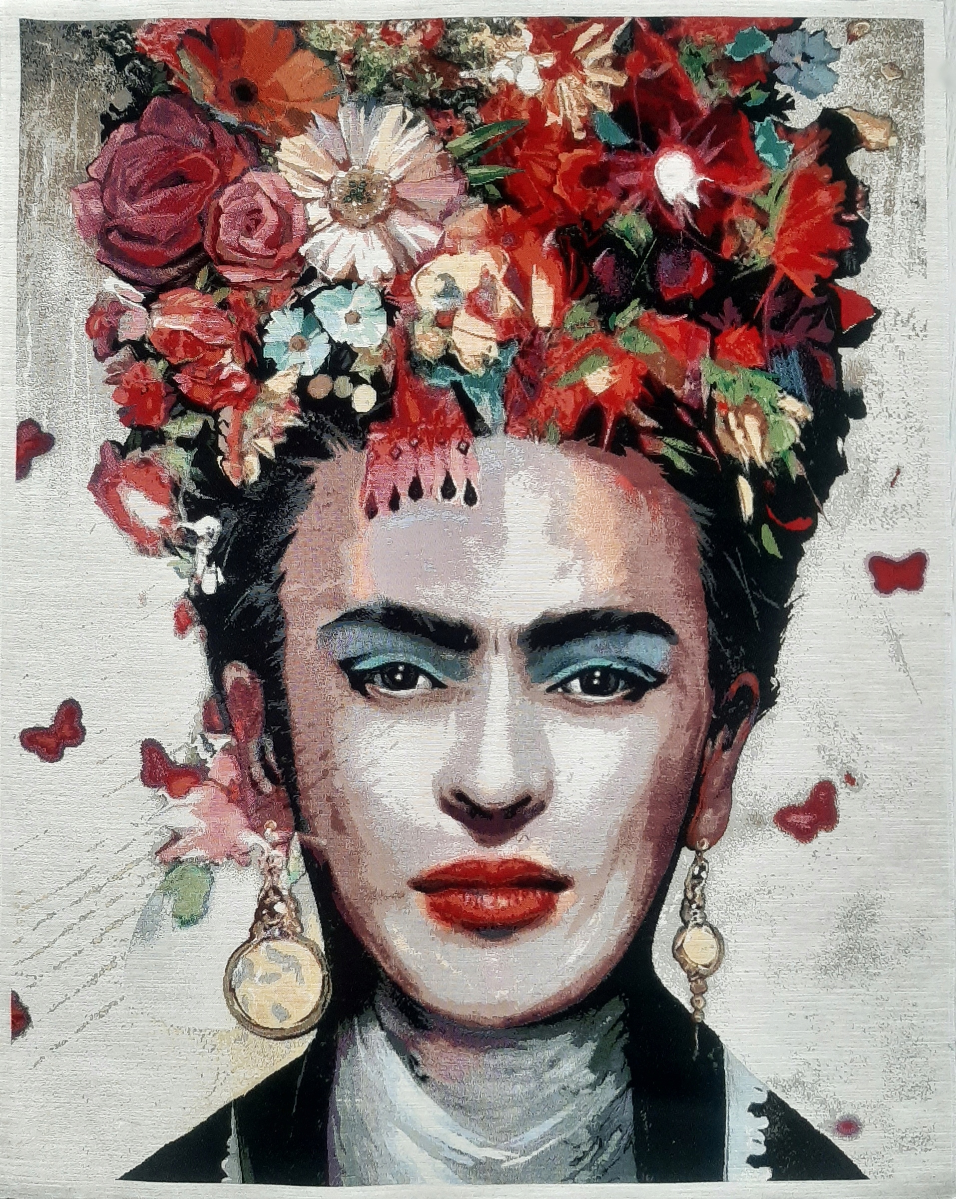 Duży obraz tkany Frida Kahlo 88x110 cm żakardowy