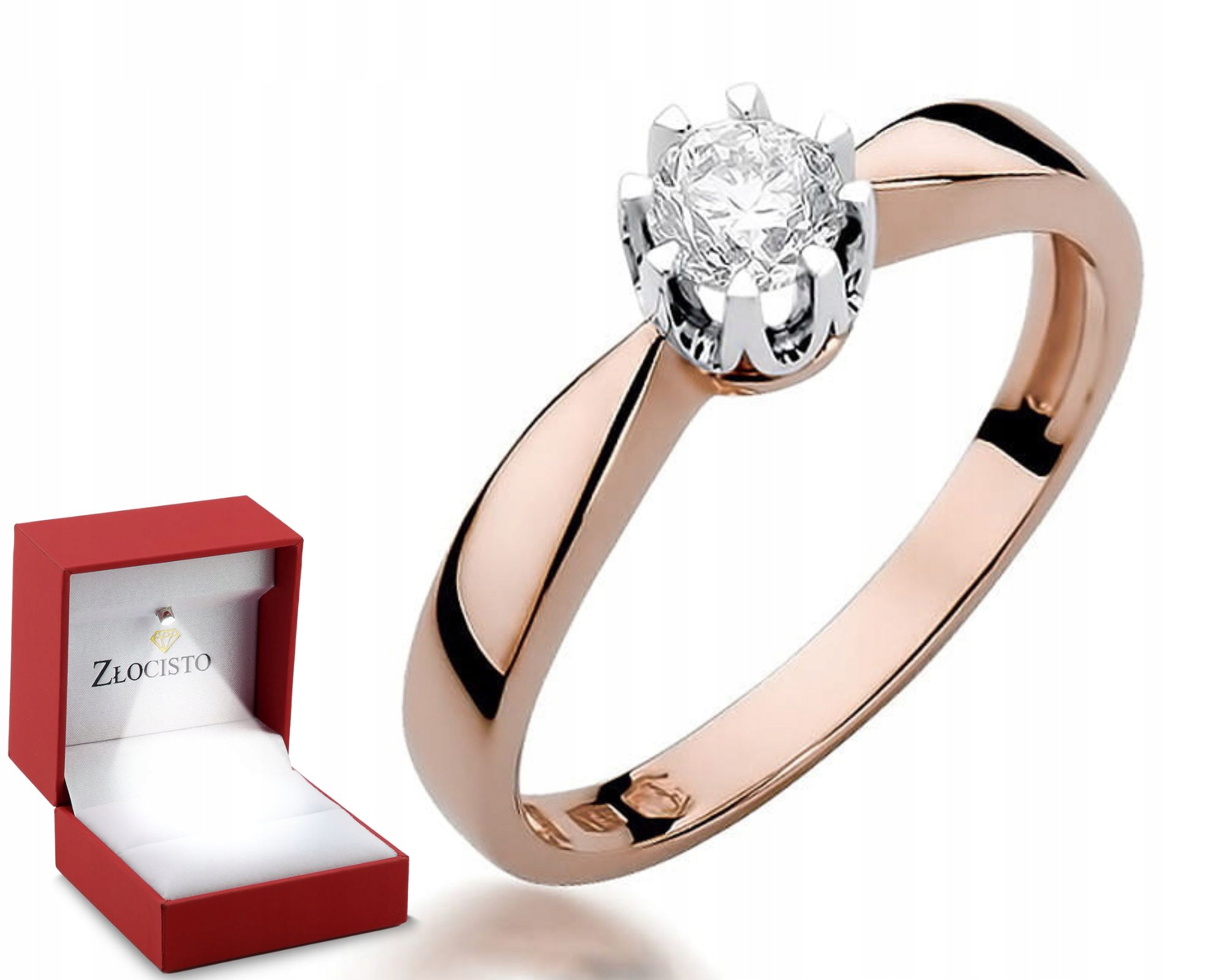 Růžové Zlato Zlatý Prstýnek Diamant Gravírování Bonus 585 Dárek