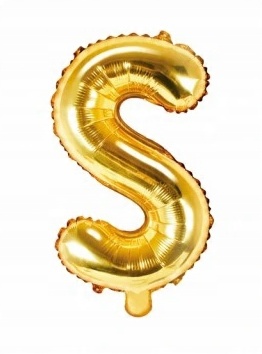 

Balon foliowy Litera "s" 35cm, złoty