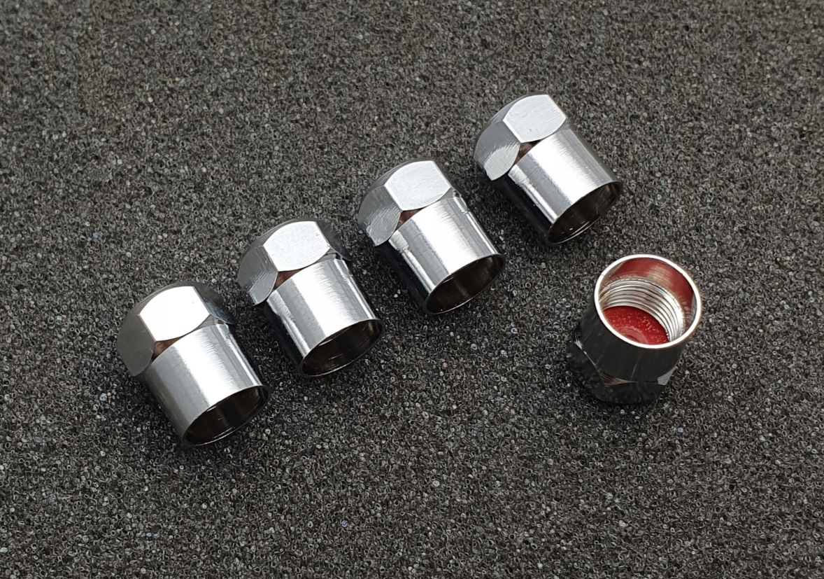 Nakrętki na wentyle kapy VW Volkswagen CHROM 5szt. Kod producenta cr10VV