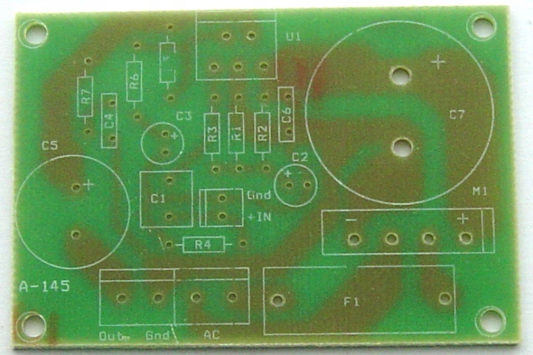 A-145PCB. PŁYTKA KOŃCÓWKI MONO Z UKŁADEM LM1875 LUB TDA2050