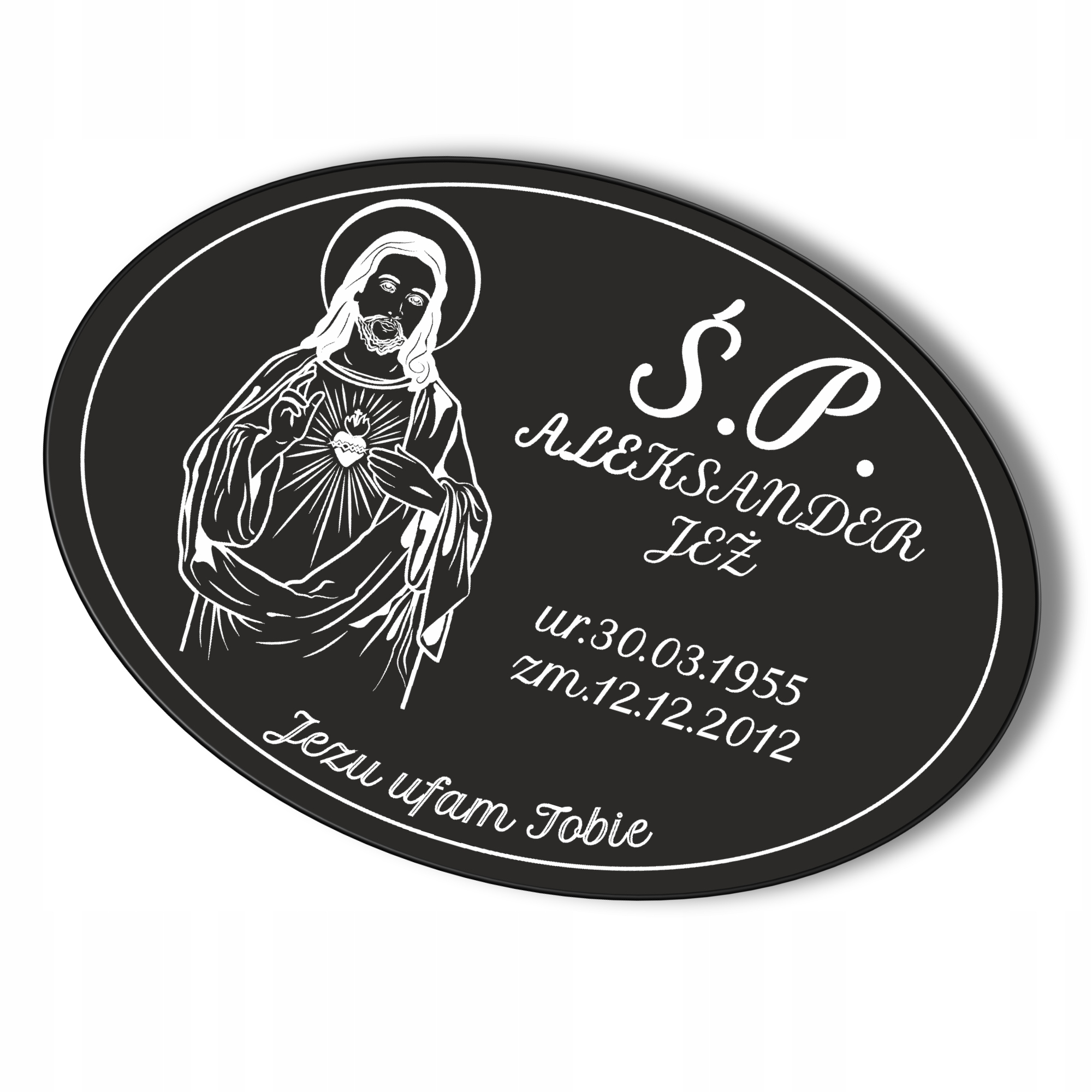 TABLICA NAGROBKOWA GRÓB 20x14 cm aluminiowa owalna EAN (GTIN) 5904261131198
