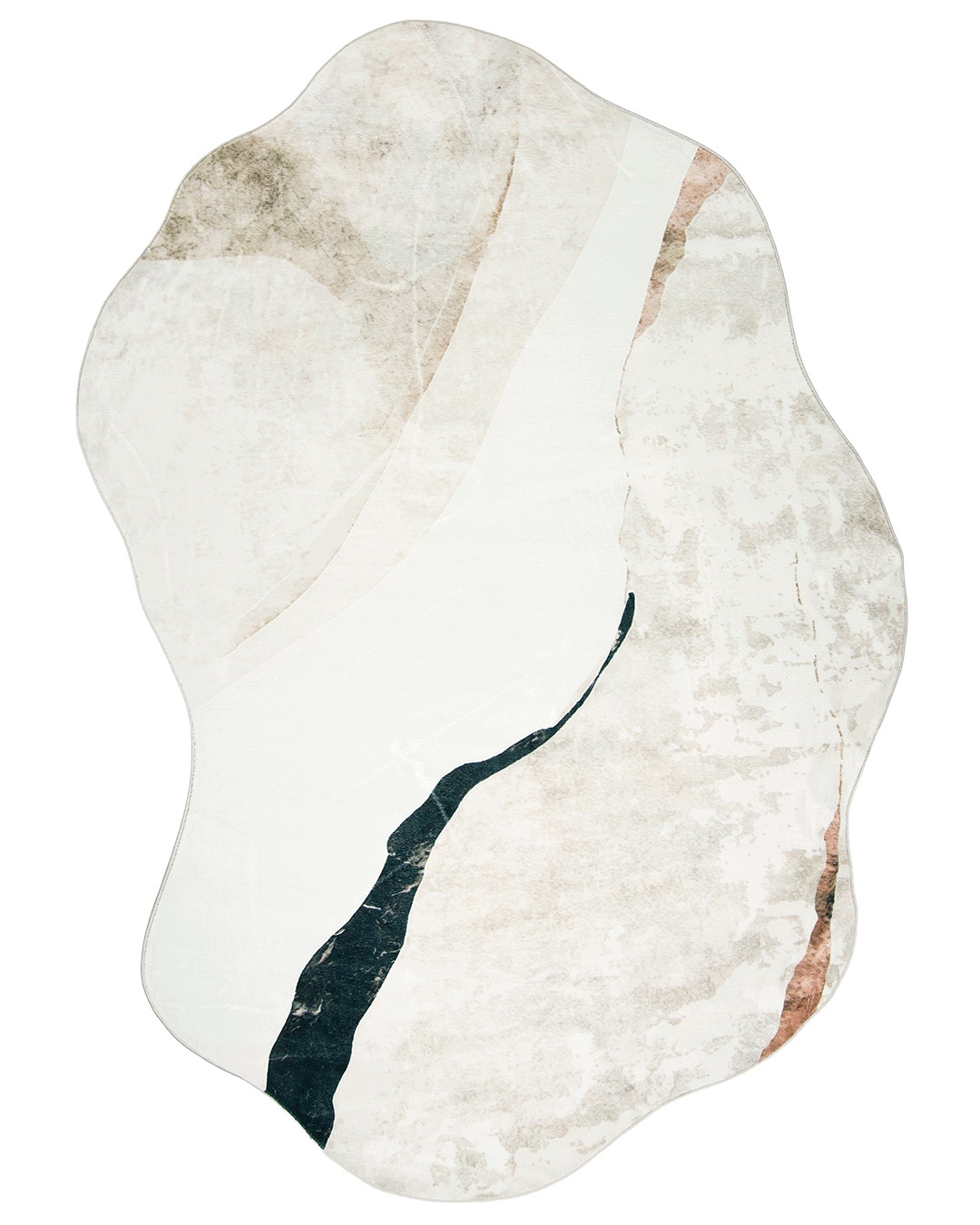 Koberec do obývacího pokoje bílý nepravidelný 160x220 cm abstraktní moderní