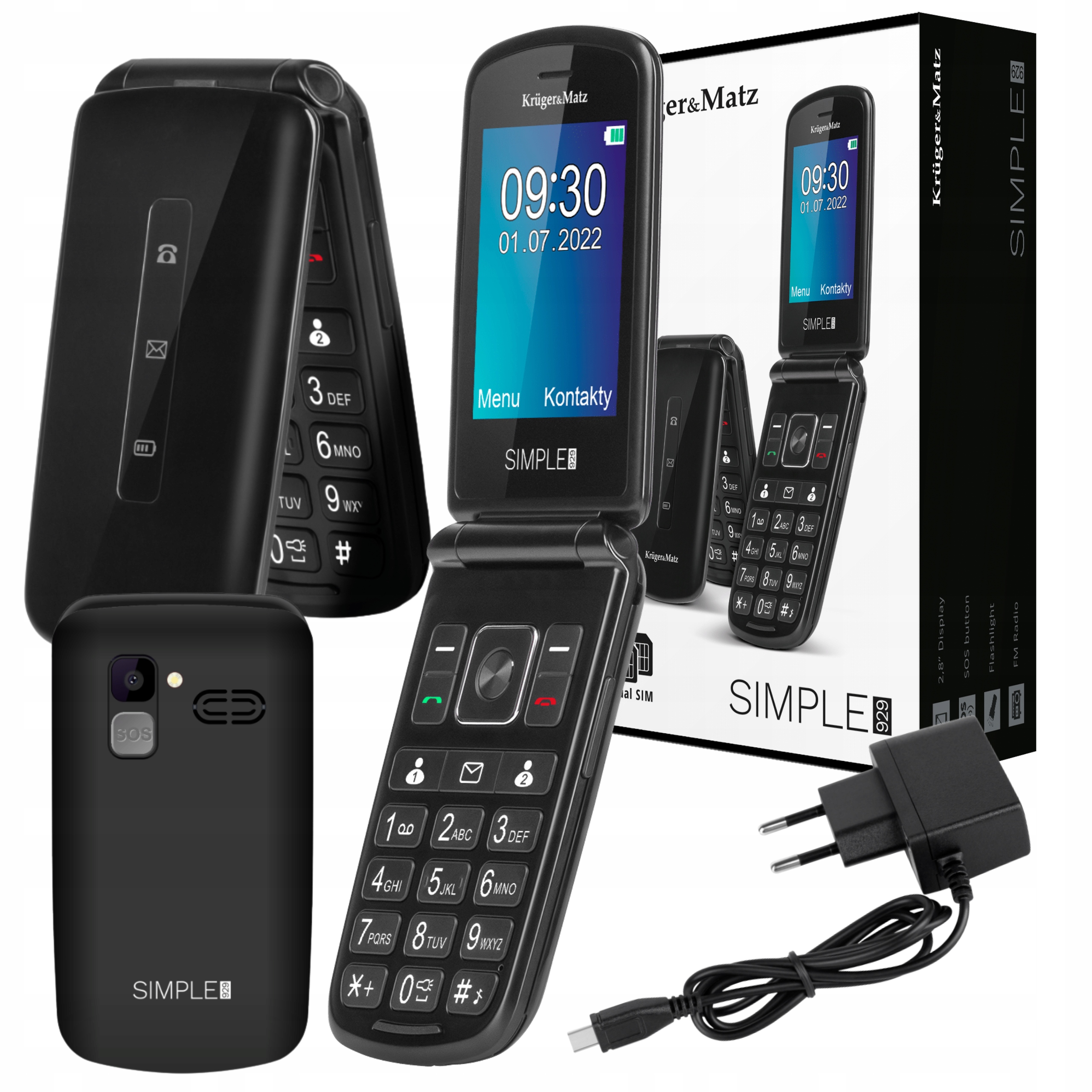 Mobilní Telefon Pro Seniora Klapka Sos Rádio Velká Tlačítka Výkonná Baterie