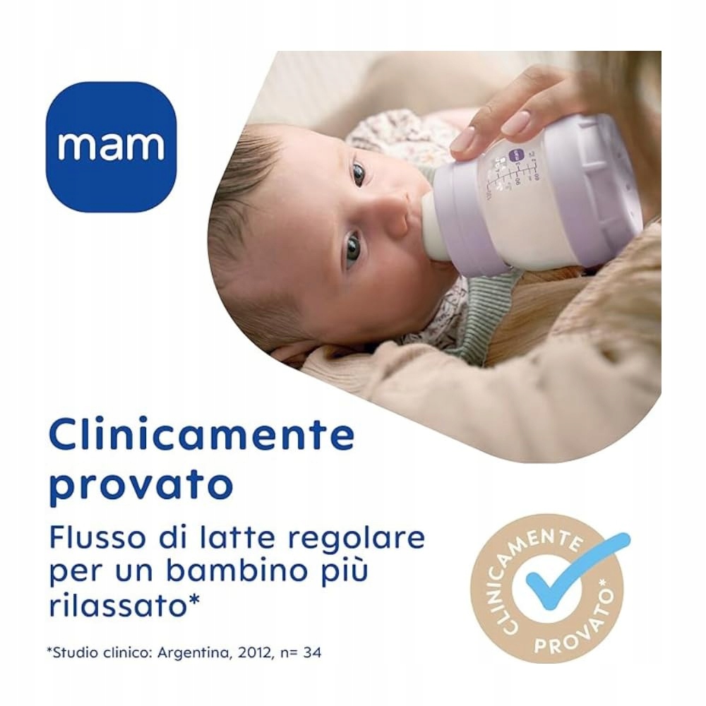 MAM Easy Start Butelki Dla Niemowląt 2x260ml 2-4 Miesiące Silikon Rosa — miniatura 5