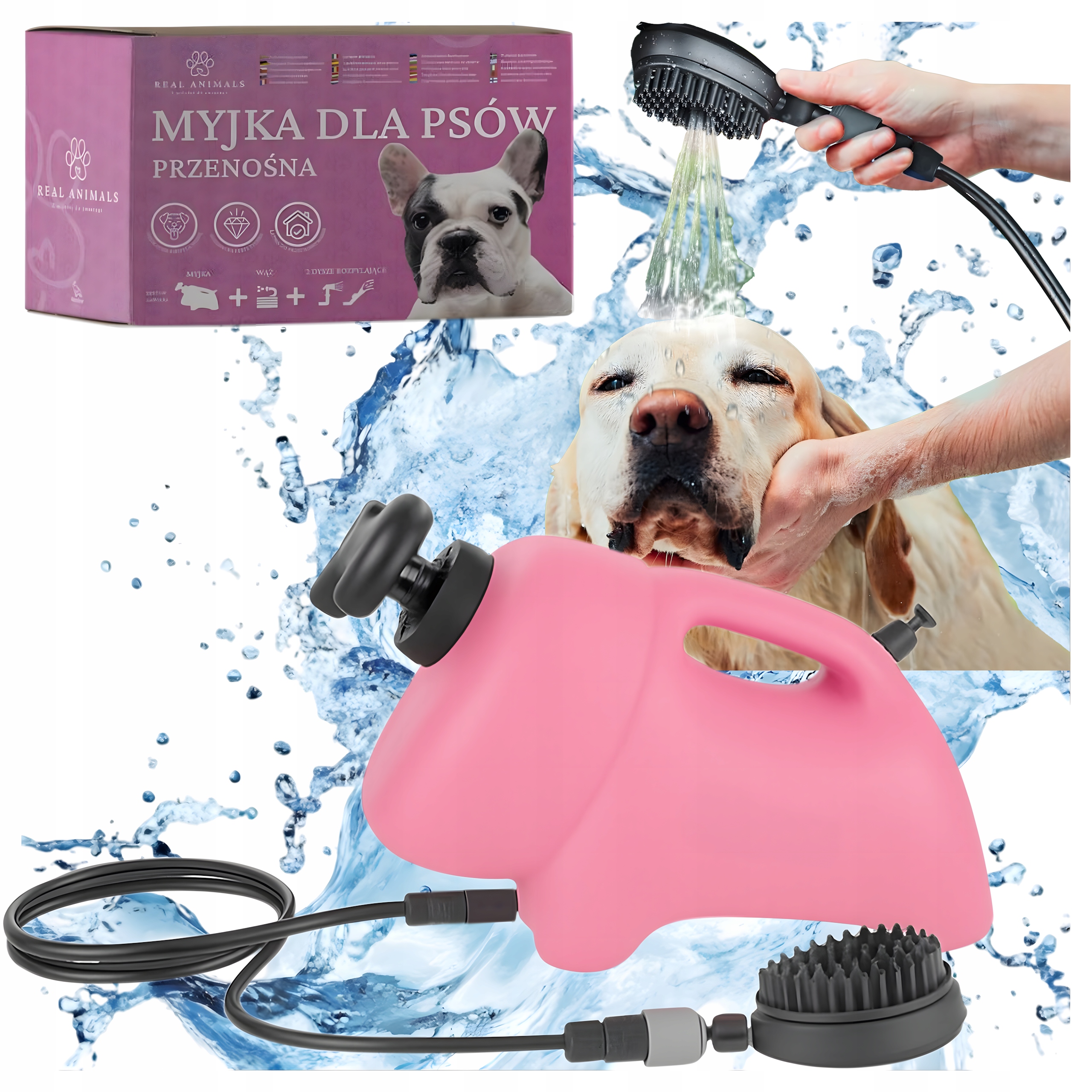 Levně Přenosný Pro Psa Kočku Masážní Přístroj ruční do koupele 8L