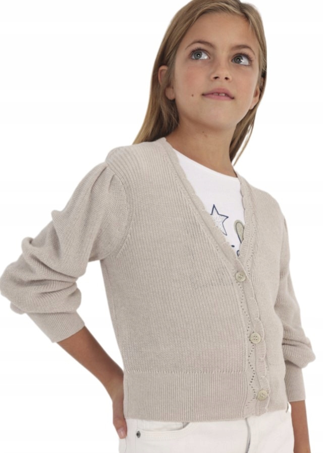 Sweter rozpinany dziewczęcy beżowy Mayoral 6331-82 r. 157