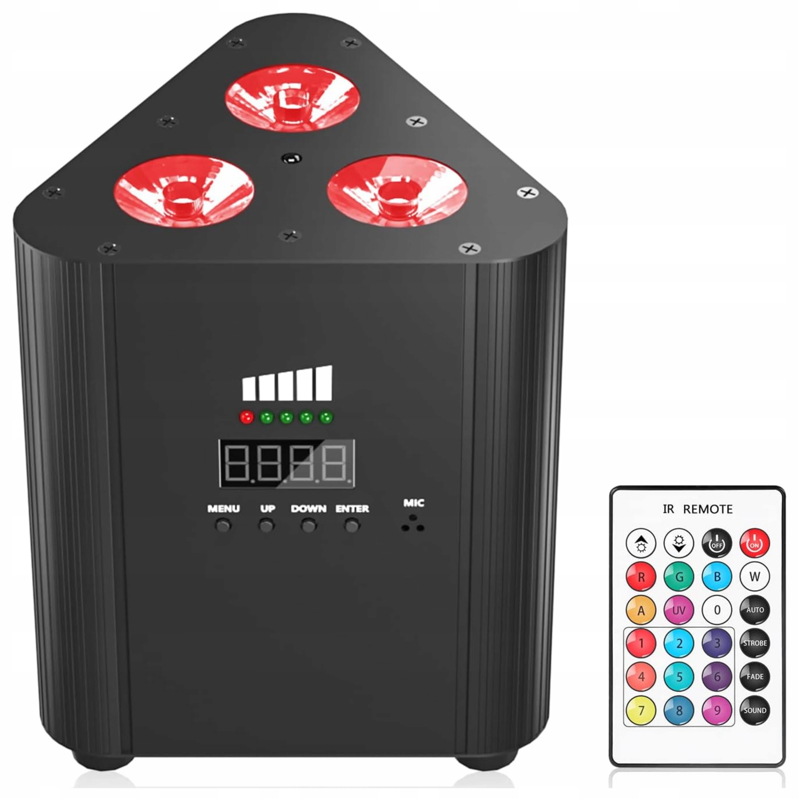 Diskotéková světla 3 Led 4400 mAh, jevištní osvětlení, reflektor Pilot